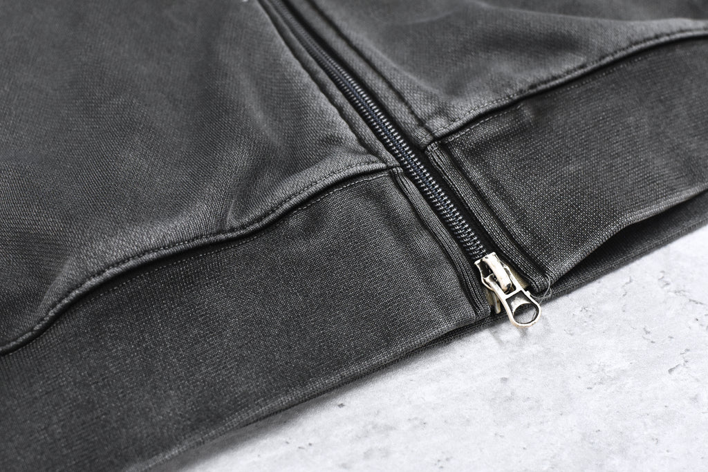 BODYSONG. / PIGMENT-DYED DISTRESSED TRACK JACKET - GREY