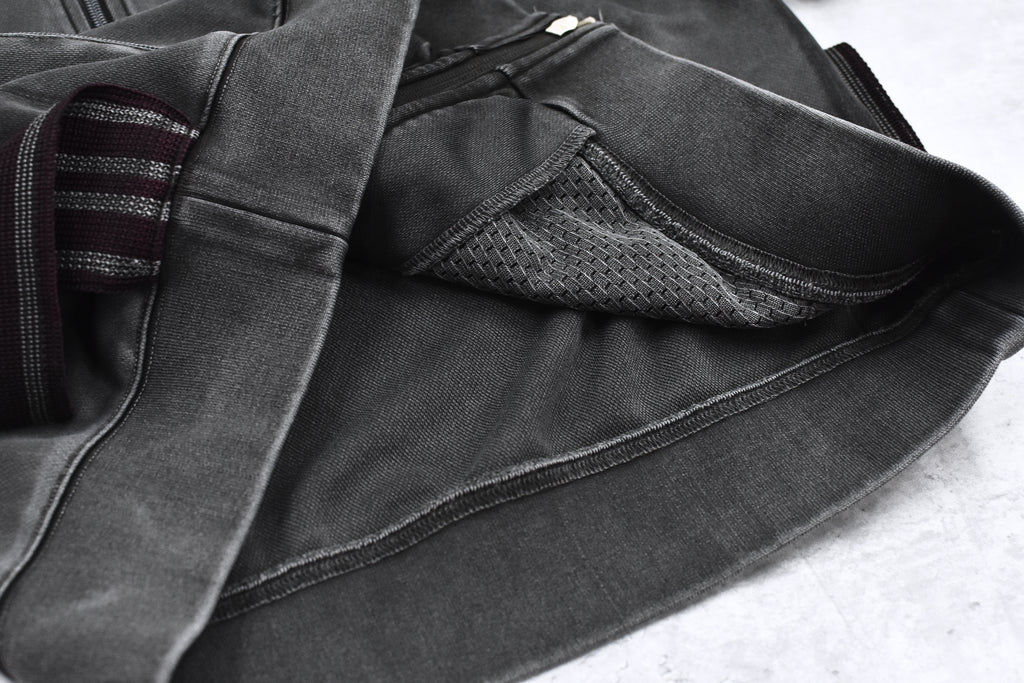 BODYSONG. / PIGMENT-DYED DISTRESSED TRACK JACKET - GREY