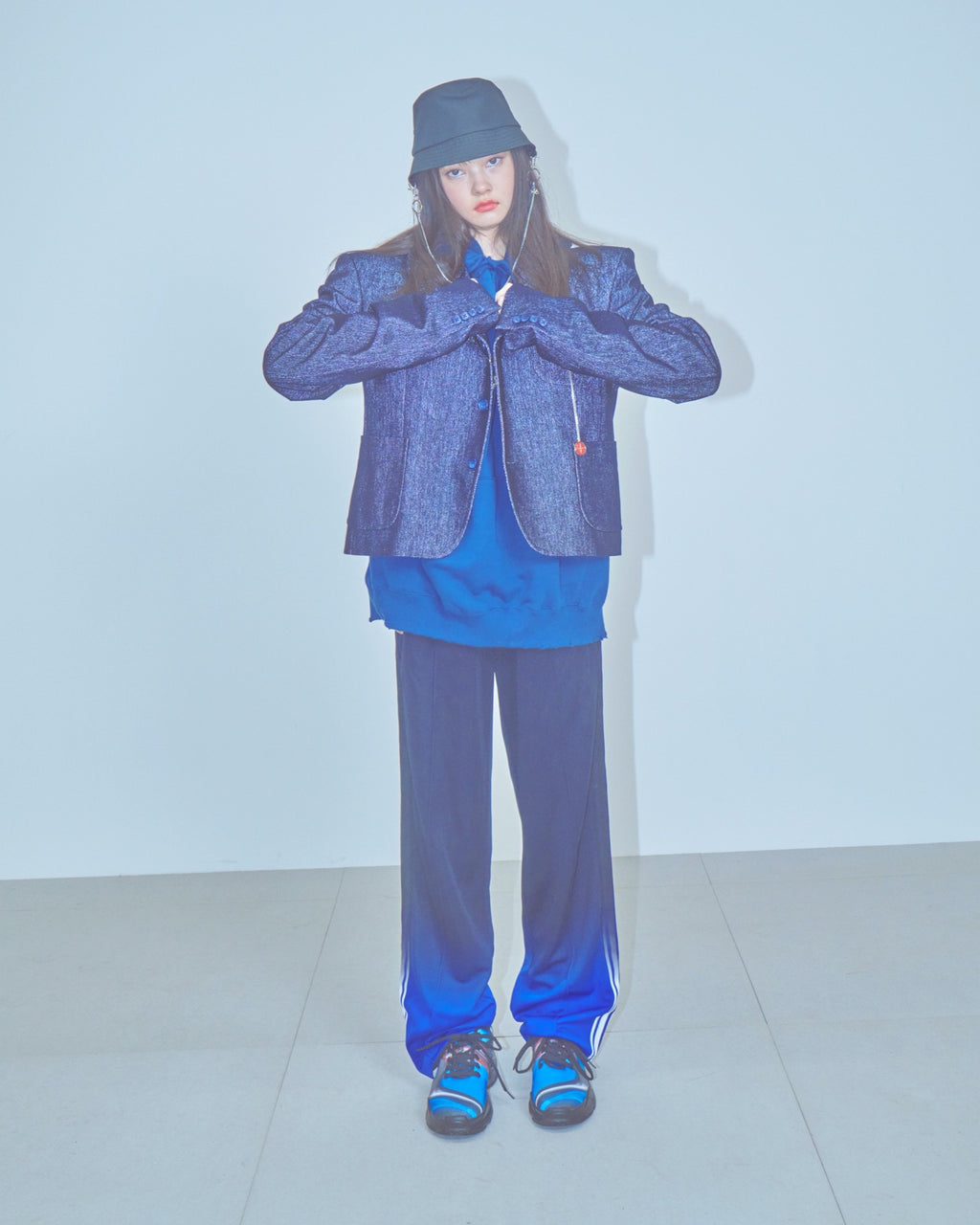BODYSONG. / GRADIENT DYED TRACK TROUSERS 03 - BLUE