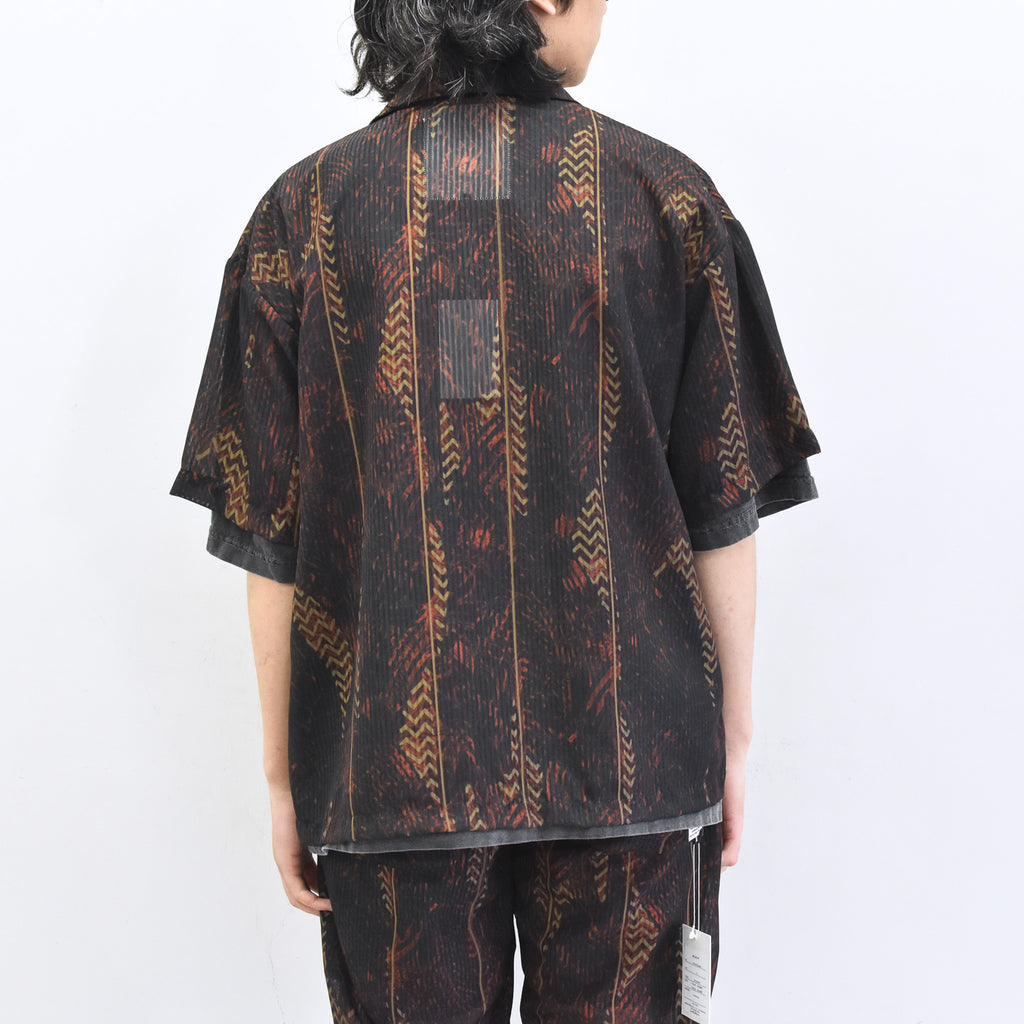elephant TRIBAL fabrics / NO A/C Zip Shirt - SOIL BROWN