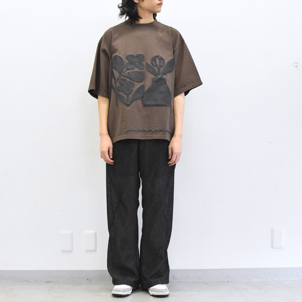 elephant TRIBAL fabrics / 凸凹Flower T - BROWN
