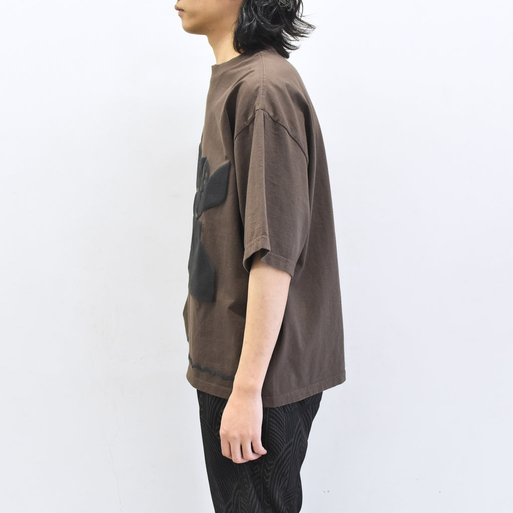 elephant TRIBAL fabrics / 凸凹Flower T - BROWN