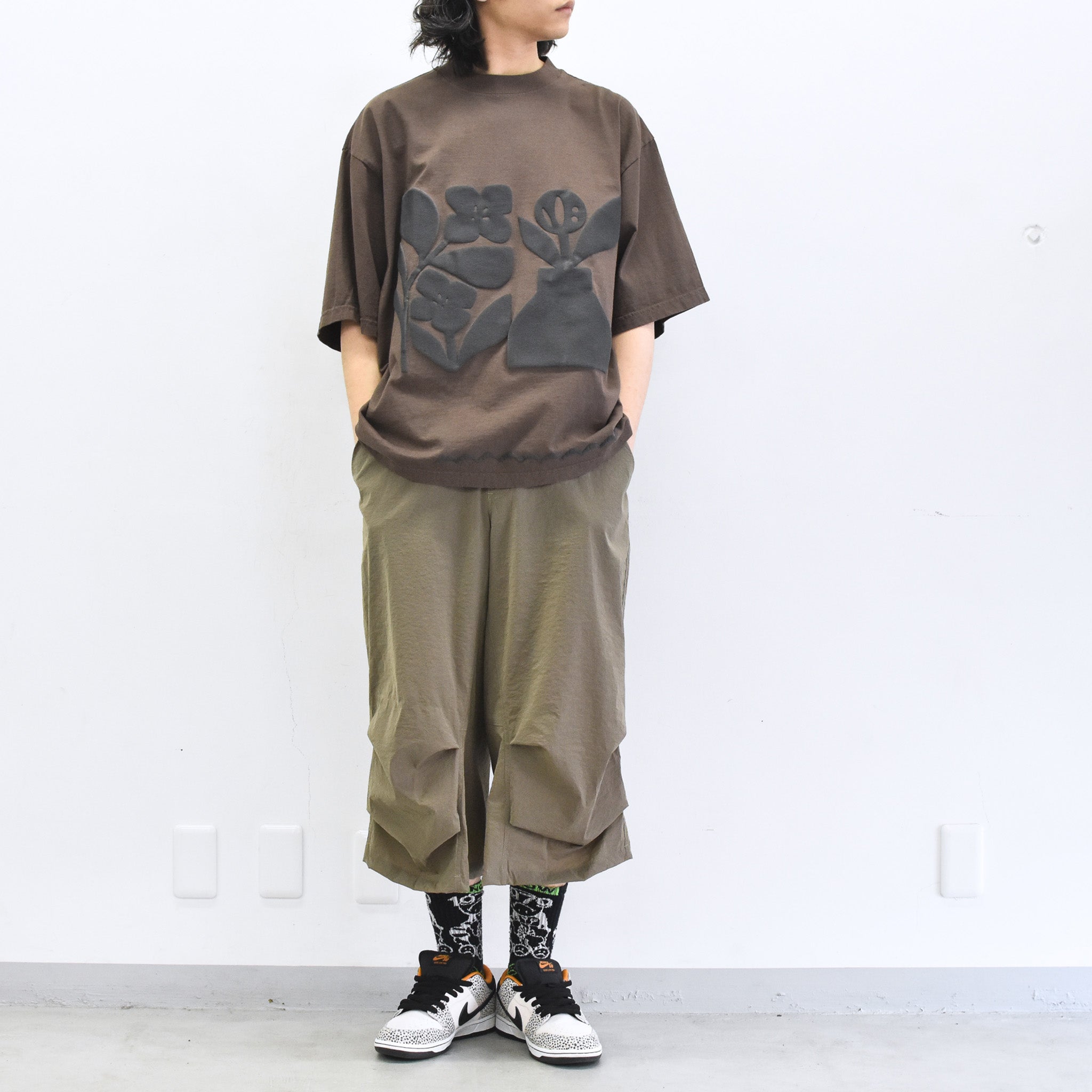 elephant TRIBAL fabrics / High Power Stretch Warming-up Halfway PT - GREIGE