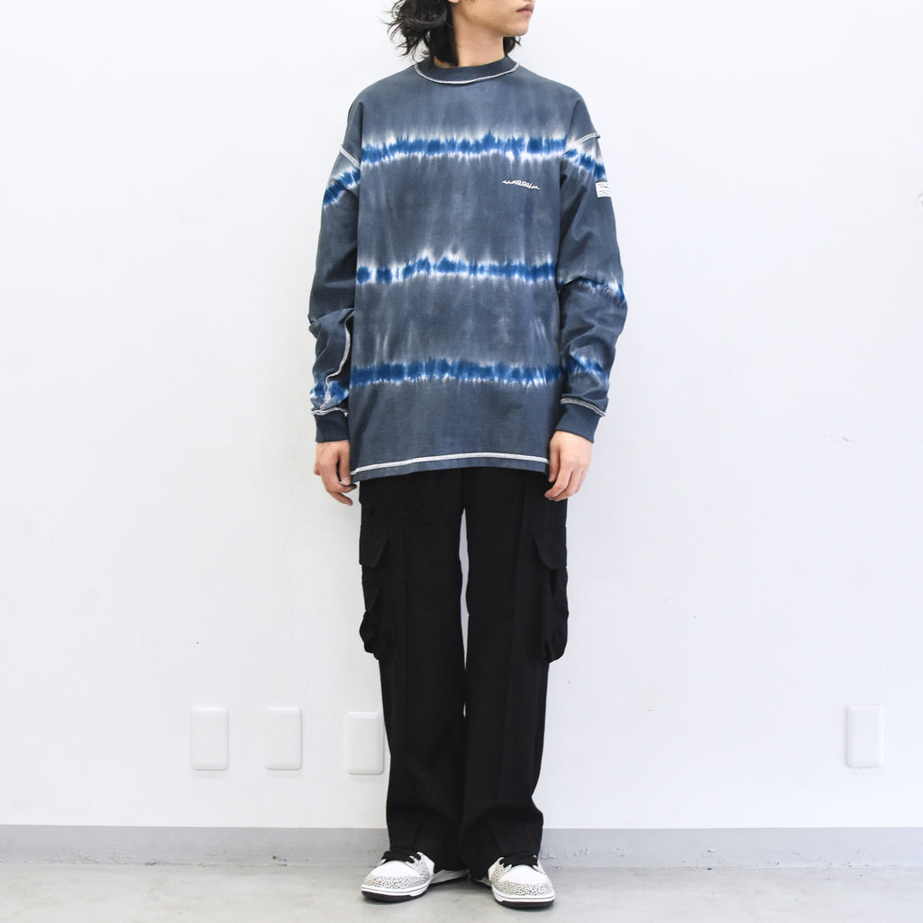 elephant TRIBAL fabrics / Tie-Dye Border LT - NAVY