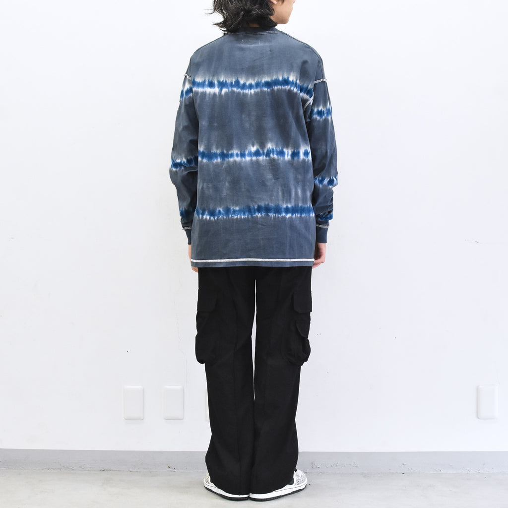 elephant TRIBAL fabrics / Tie-Dye Border LT - NAVY