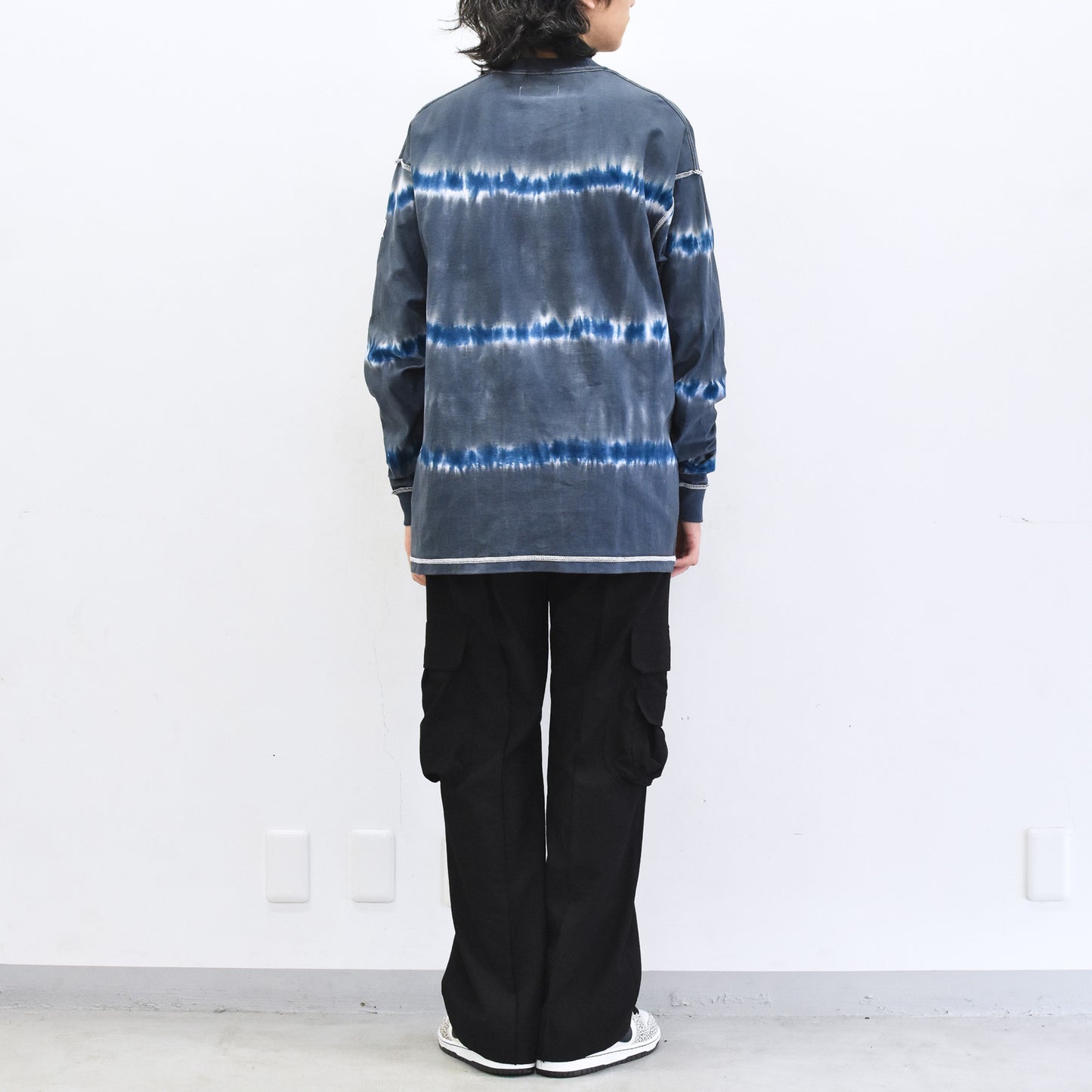 elephant TRIBAL fabrics / Tie-Dye Border LT - NAVY