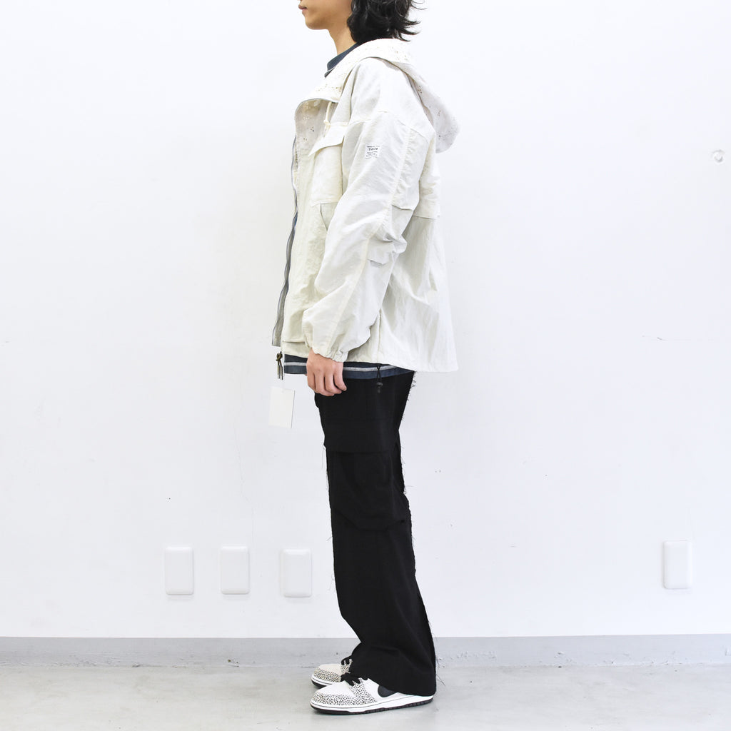 elephant TRIBAL fabrics /  Flower Jacquard Mountain Parka - WHITE