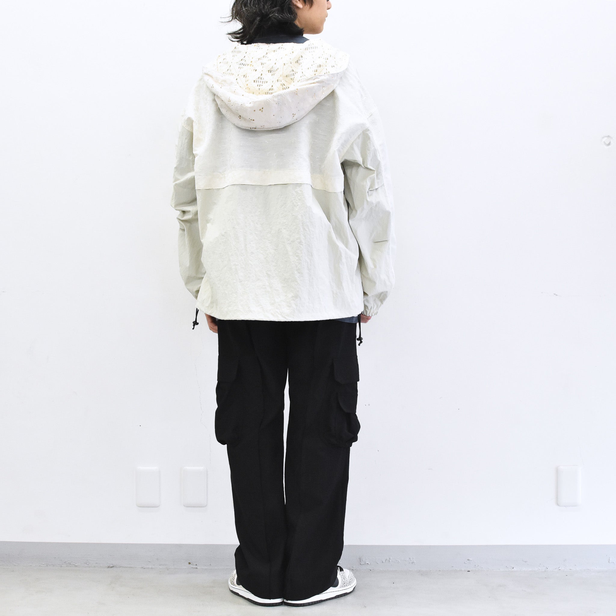 elephant TRIBAL fabrics /  Flower Jacquard Mountain Parka - WHITE