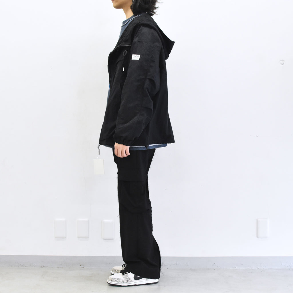 elephant TRIBAL fabrics /  Flower Jacquard Mountain Parka - BLACK