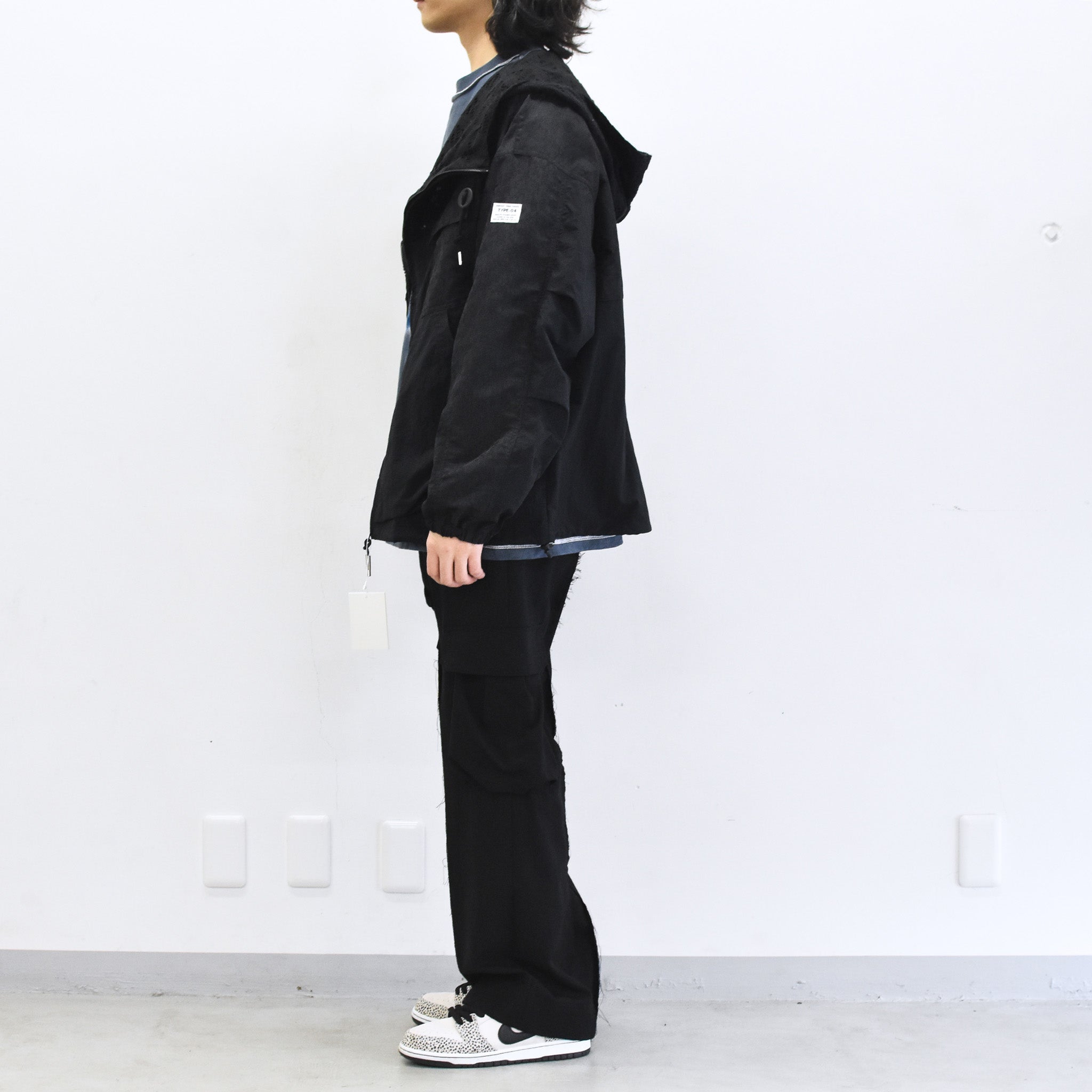 elephant TRIBAL fabrics /  Flower Jacquard Mountain Parka - BLACK