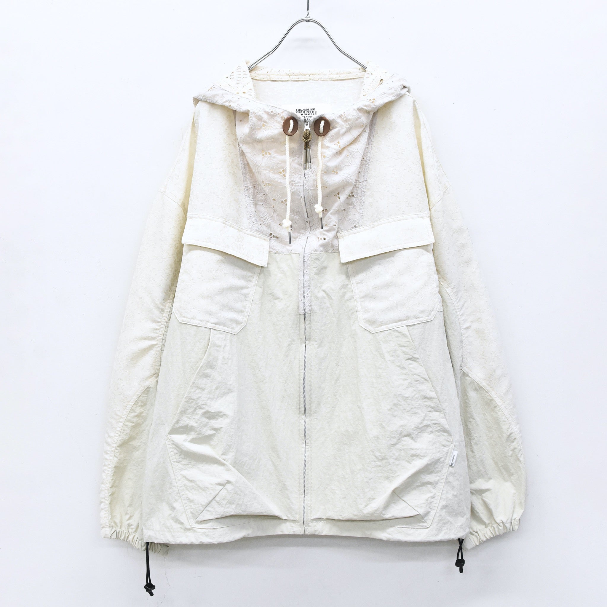 elephant TRIBAL fabrics /  Flower Jacquard Mountain Parka - WHITE
