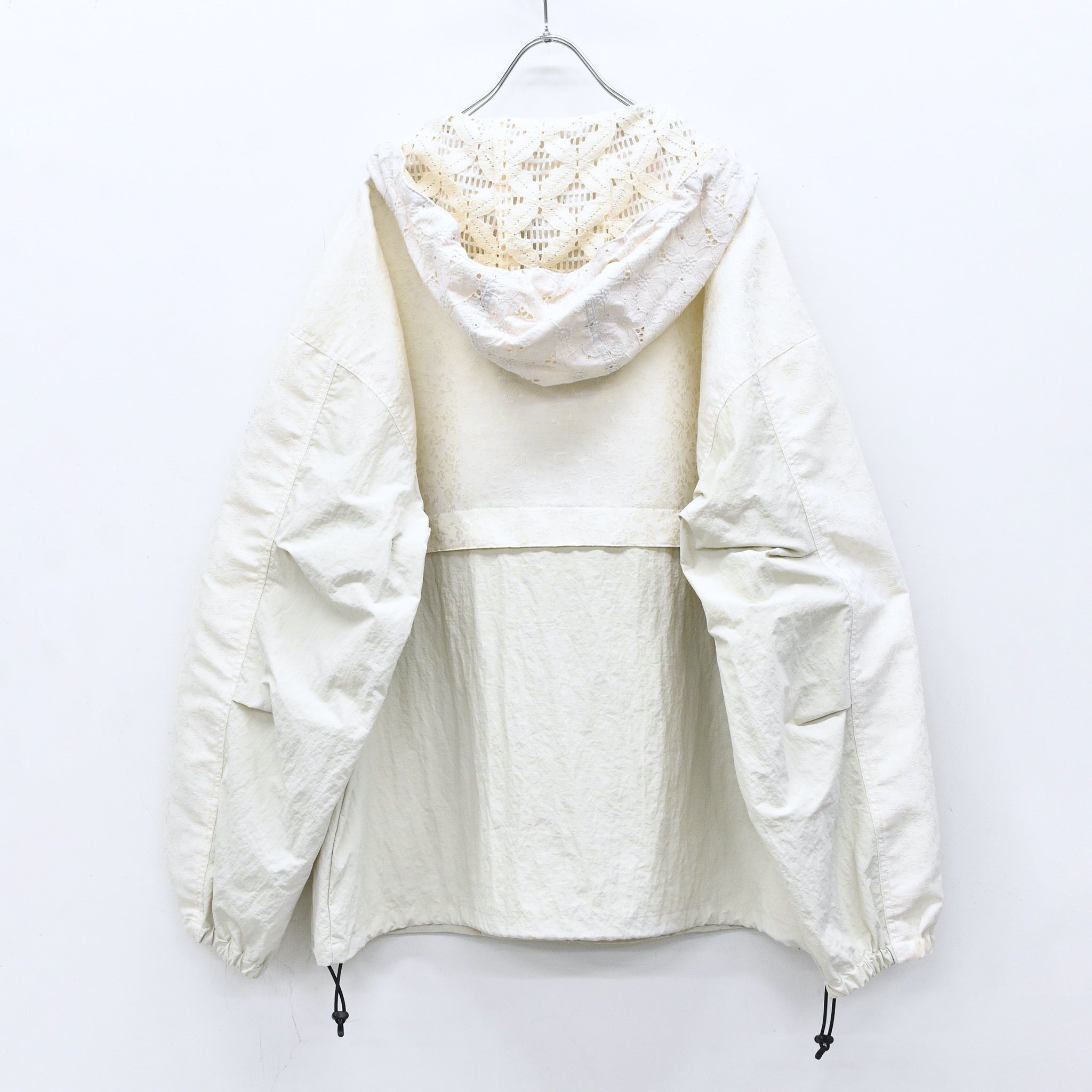 elephant TRIBAL fabrics /  Flower Jacquard Mountain Parka - WHITE