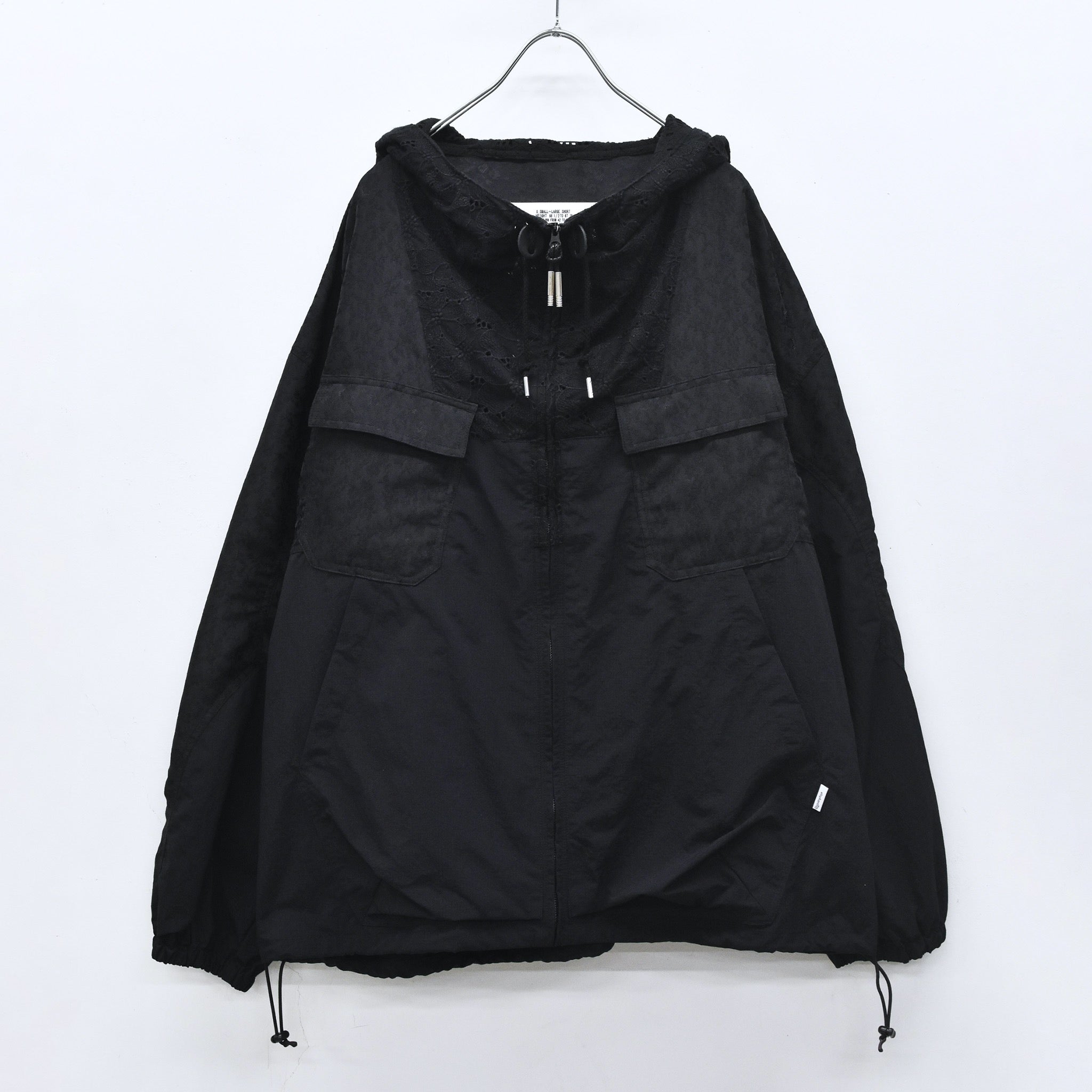 elephant TRIBAL fabrics /  Flower Jacquard Mountain Parka - BLACK