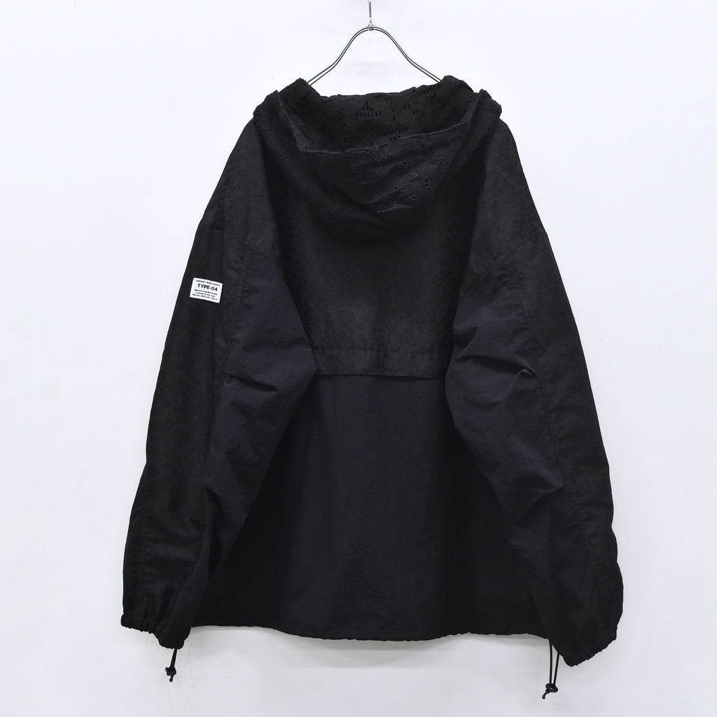 elephant TRIBAL fabrics /  Flower Jacquard Mountain Parka - BLACK