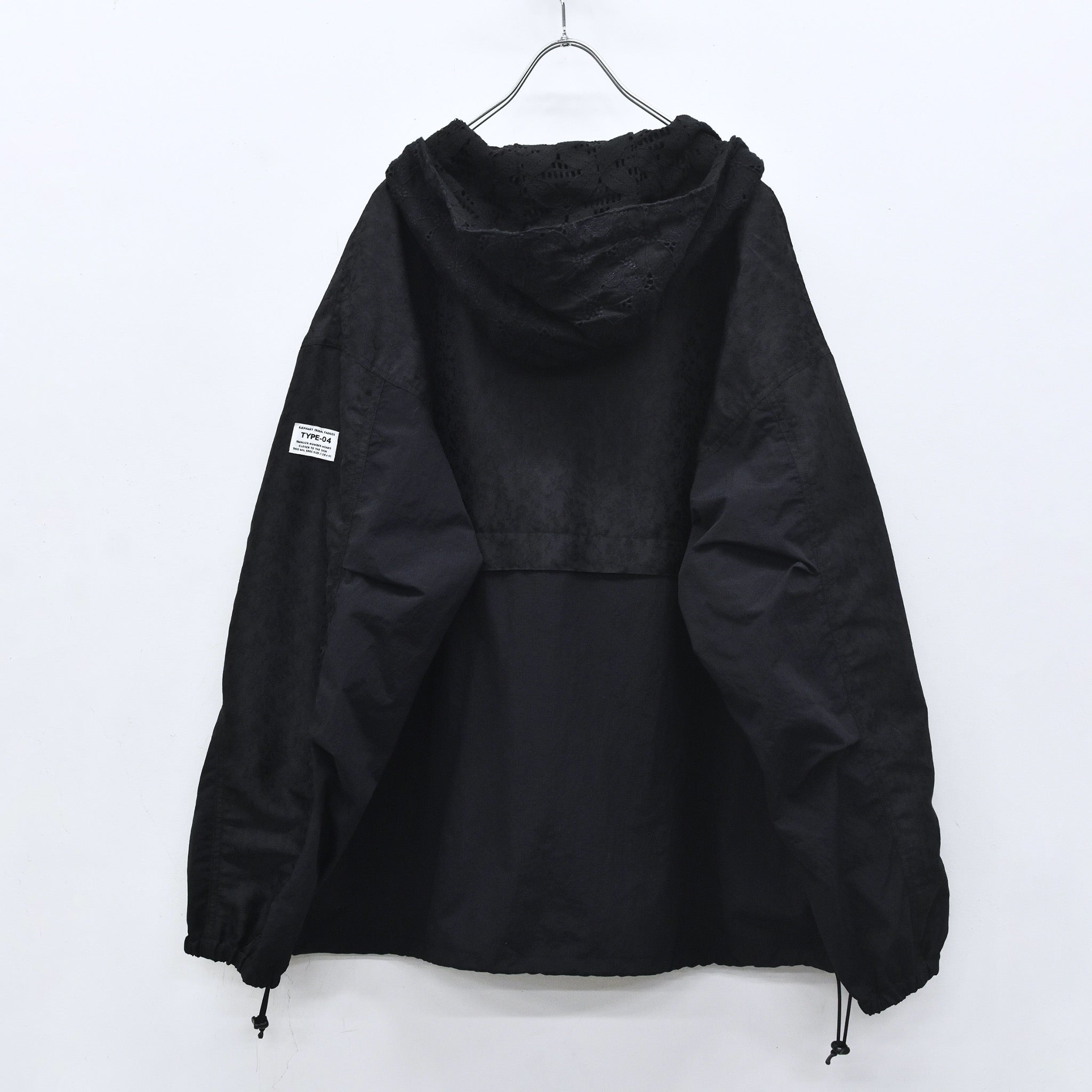 elephant TRIBAL fabrics /  Flower Jacquard Mountain Parka - BLACK
