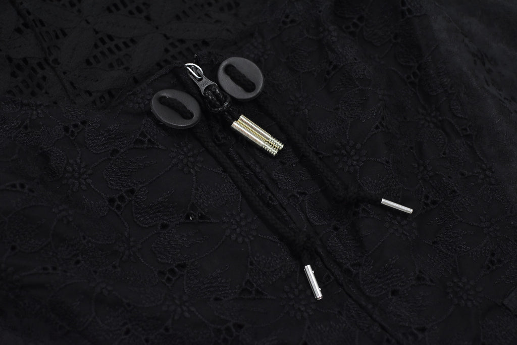 elephant TRIBAL fabrics /  Flower Jacquard Mountain Parka - BLACK
