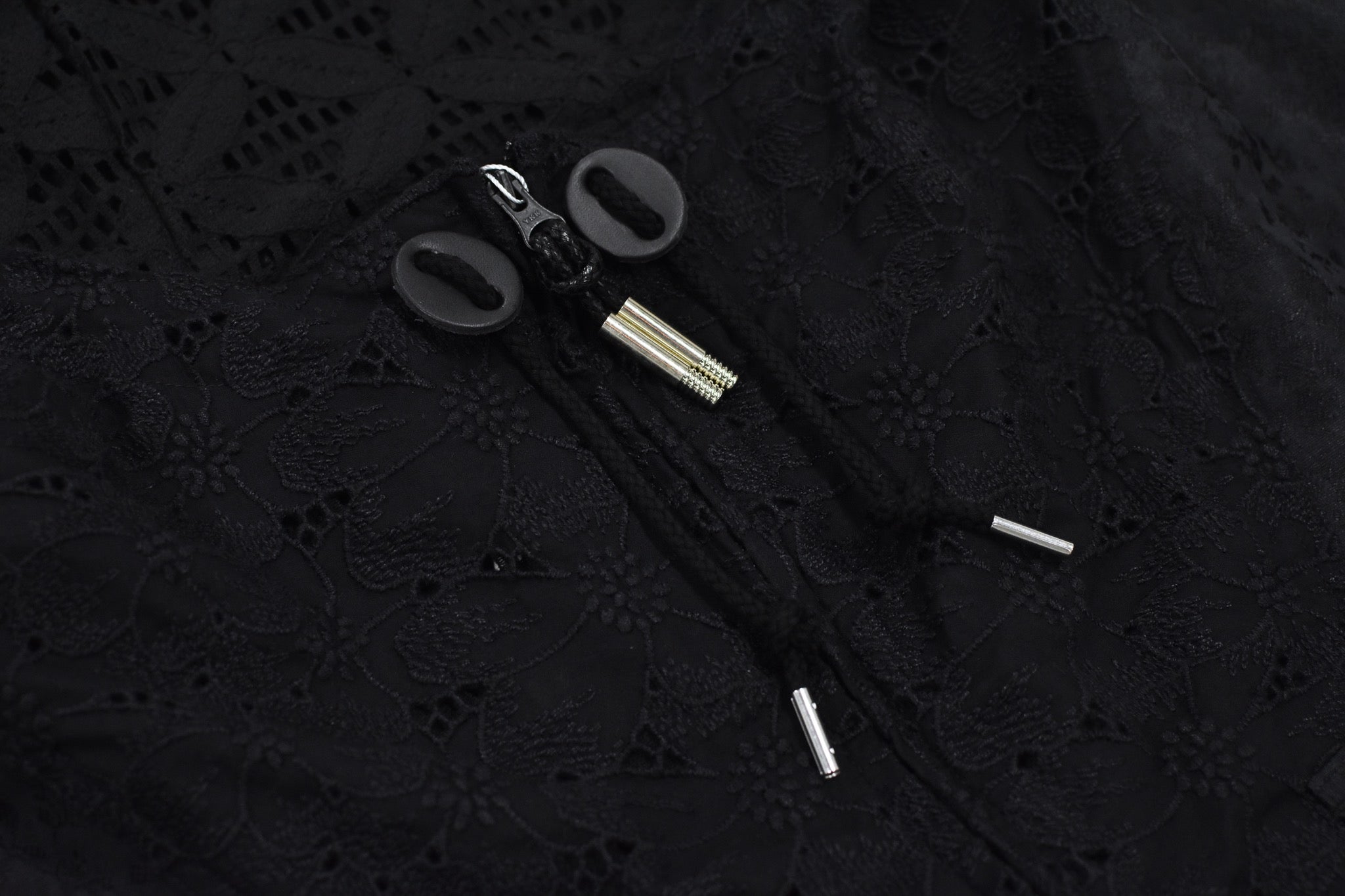 elephant TRIBAL fabrics /  Flower Jacquard Mountain Parka - BLACK