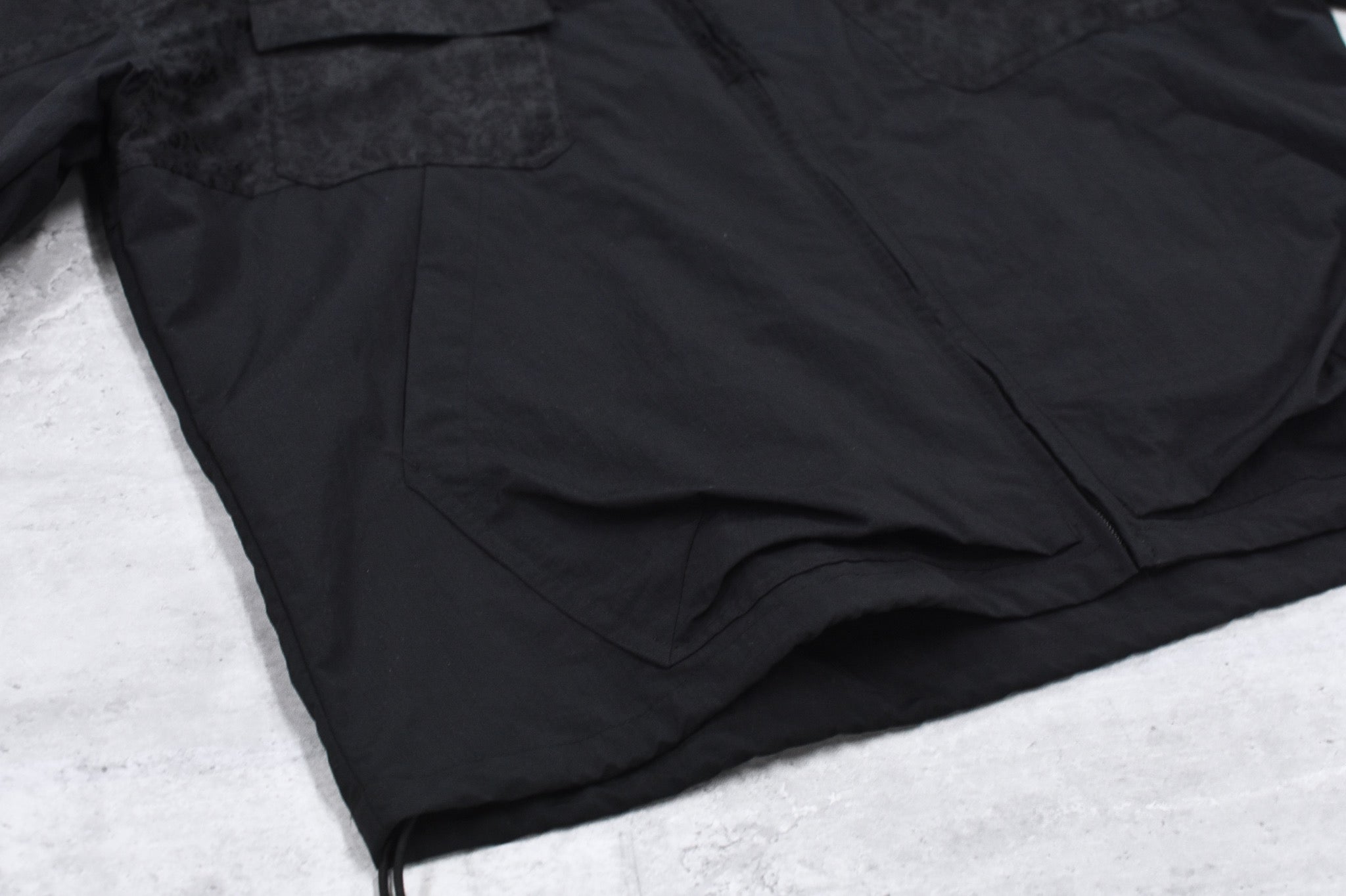 elephant TRIBAL fabrics /  Flower Jacquard Mountain Parka - BLACK