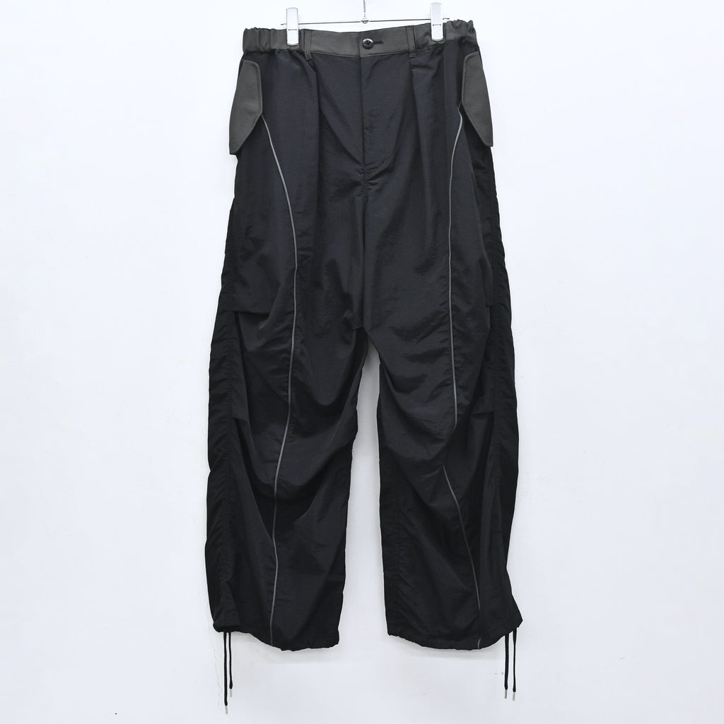 elephant TRIBAL fabrics /  3D Snow Camo Nylon Pants - BLACK