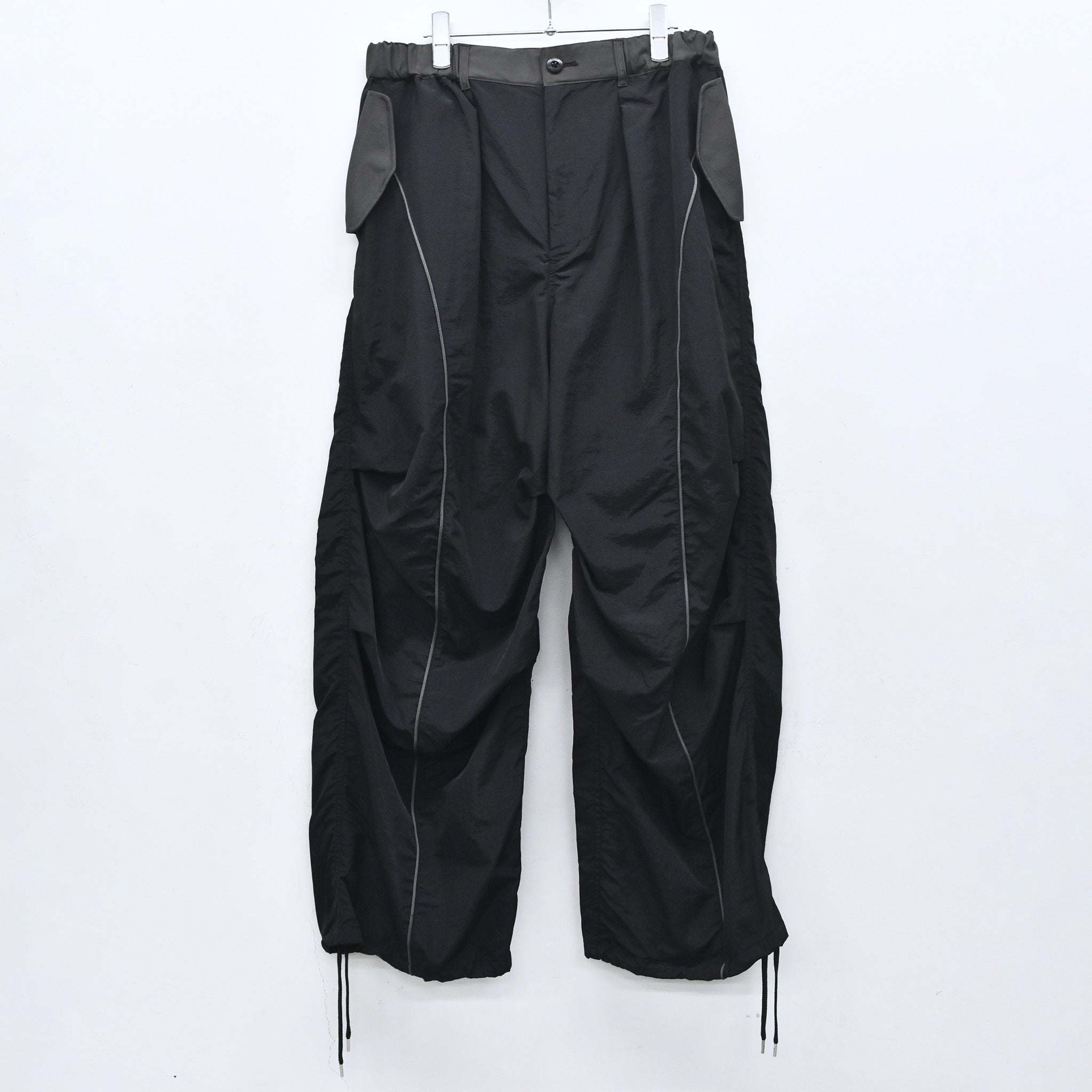 elephant TRIBAL fabrics /  3D Snow Camo Nylon Pants - BLACK