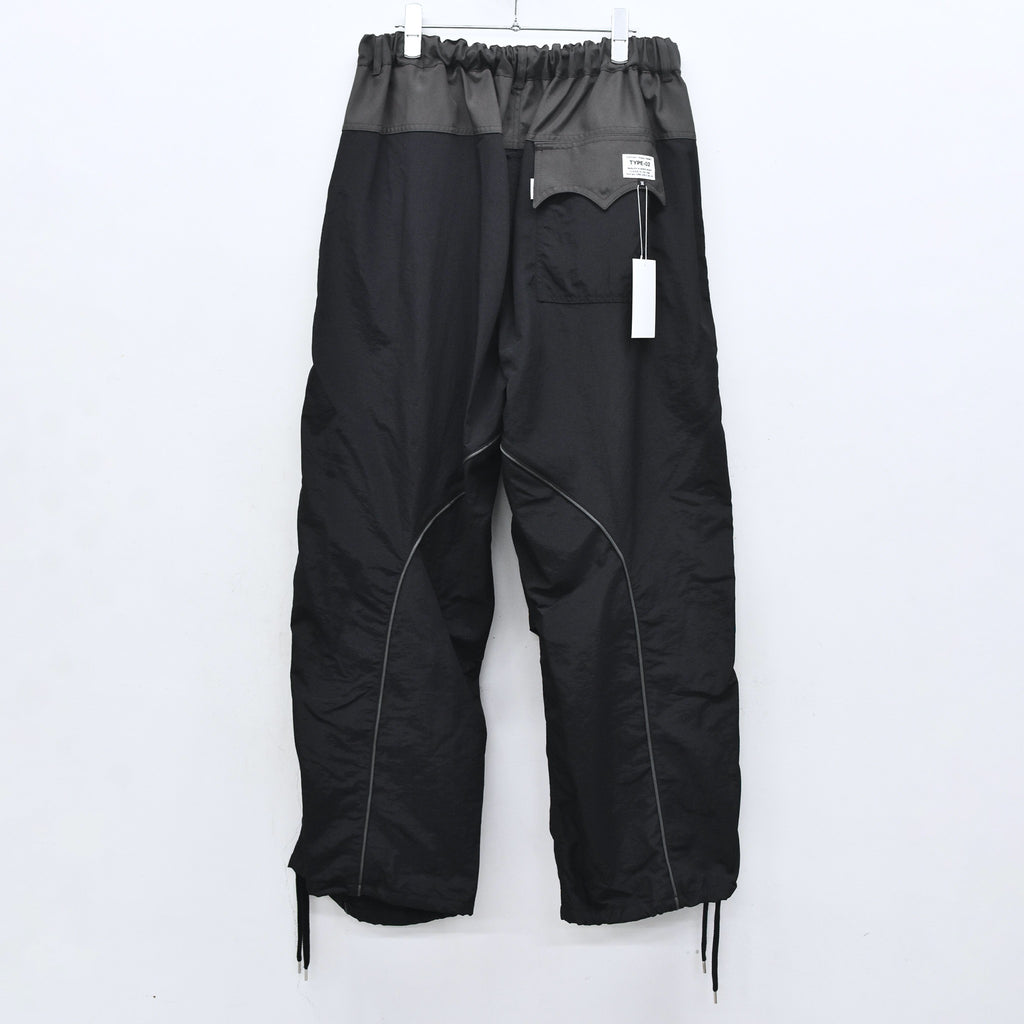 elephant TRIBAL fabrics /  3D Snow Camo Nylon Pants - BLACK