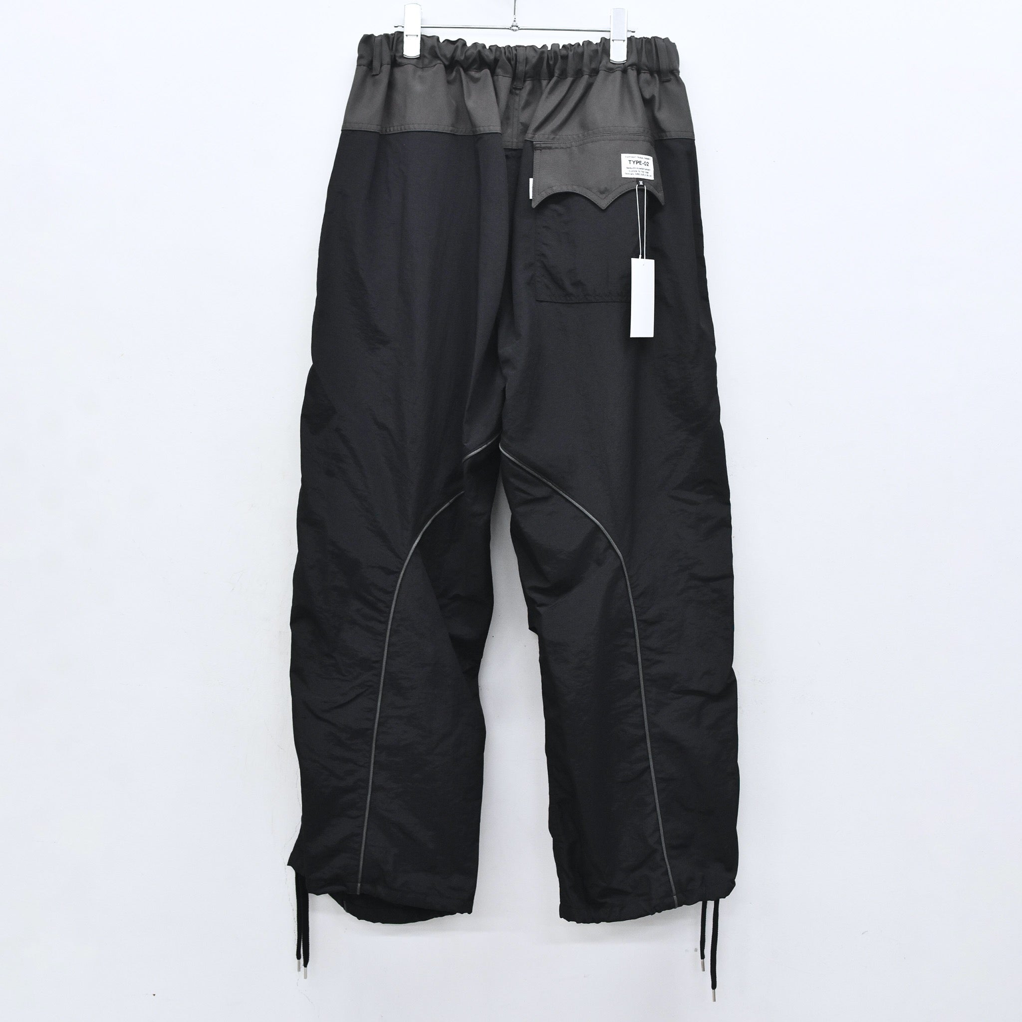 elephant TRIBAL fabrics /  3D Snow Camo Nylon Pants - BLACK