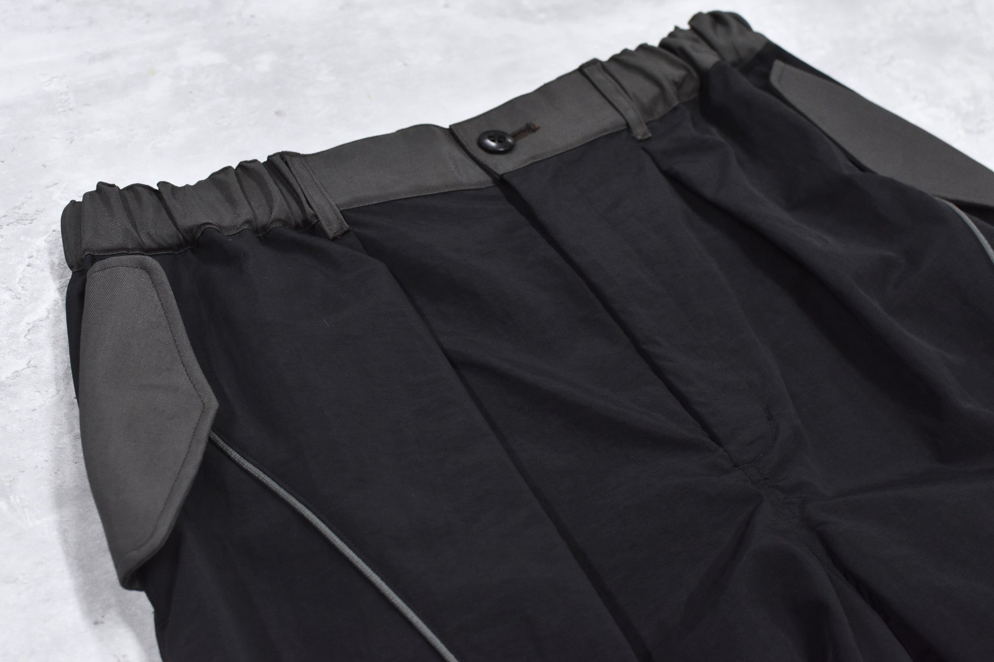 elephant TRIBAL fabrics /  3D Snow Camo Nylon Pants - BLACK