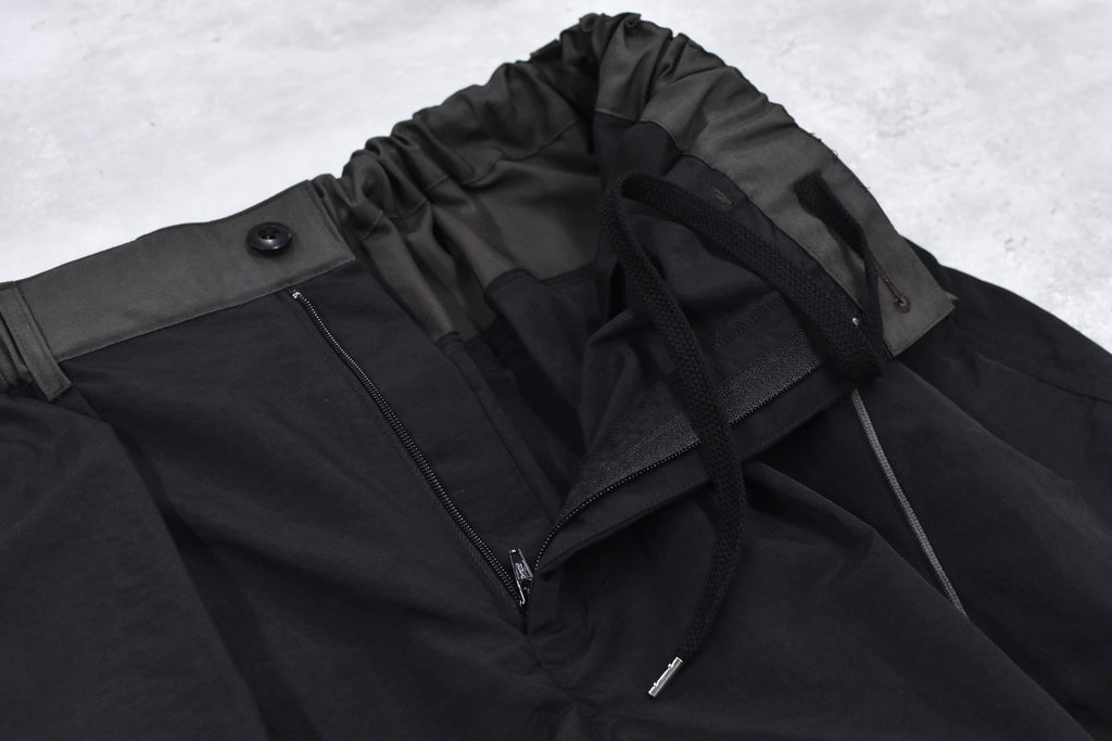 elephant TRIBAL fabrics /  3D Snow Camo Nylon Pants - BLACK