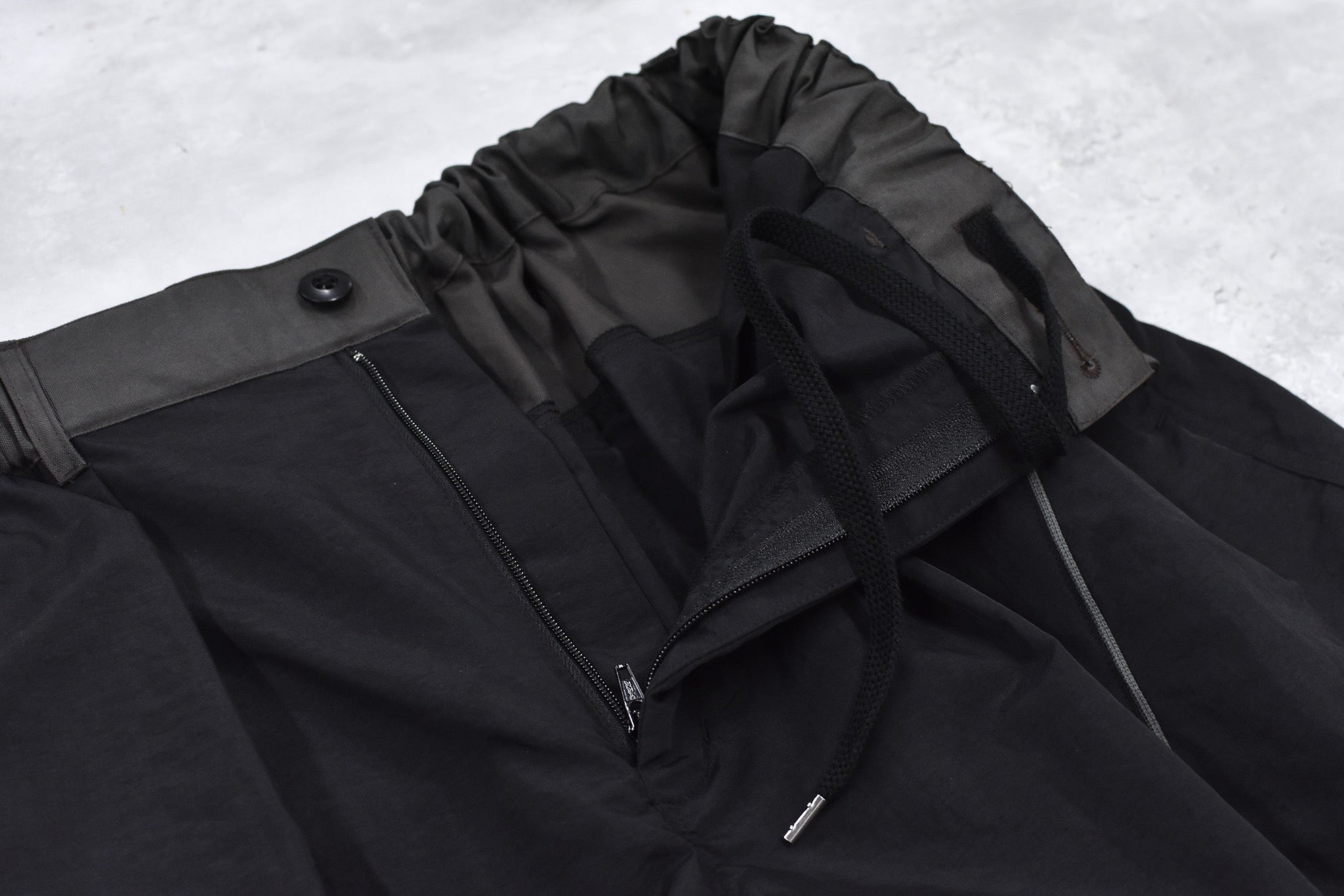 elephant TRIBAL fabrics /  3D Snow Camo Nylon Pants - BLACK