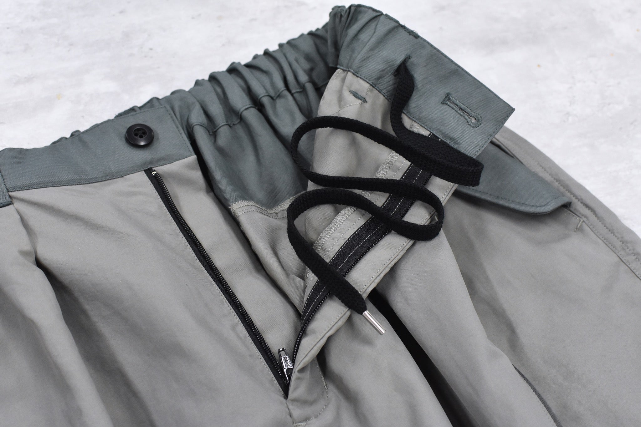 elephant TRIBAL fabrics /  3D Snow Camo Nylon Pants - ASH GRAY