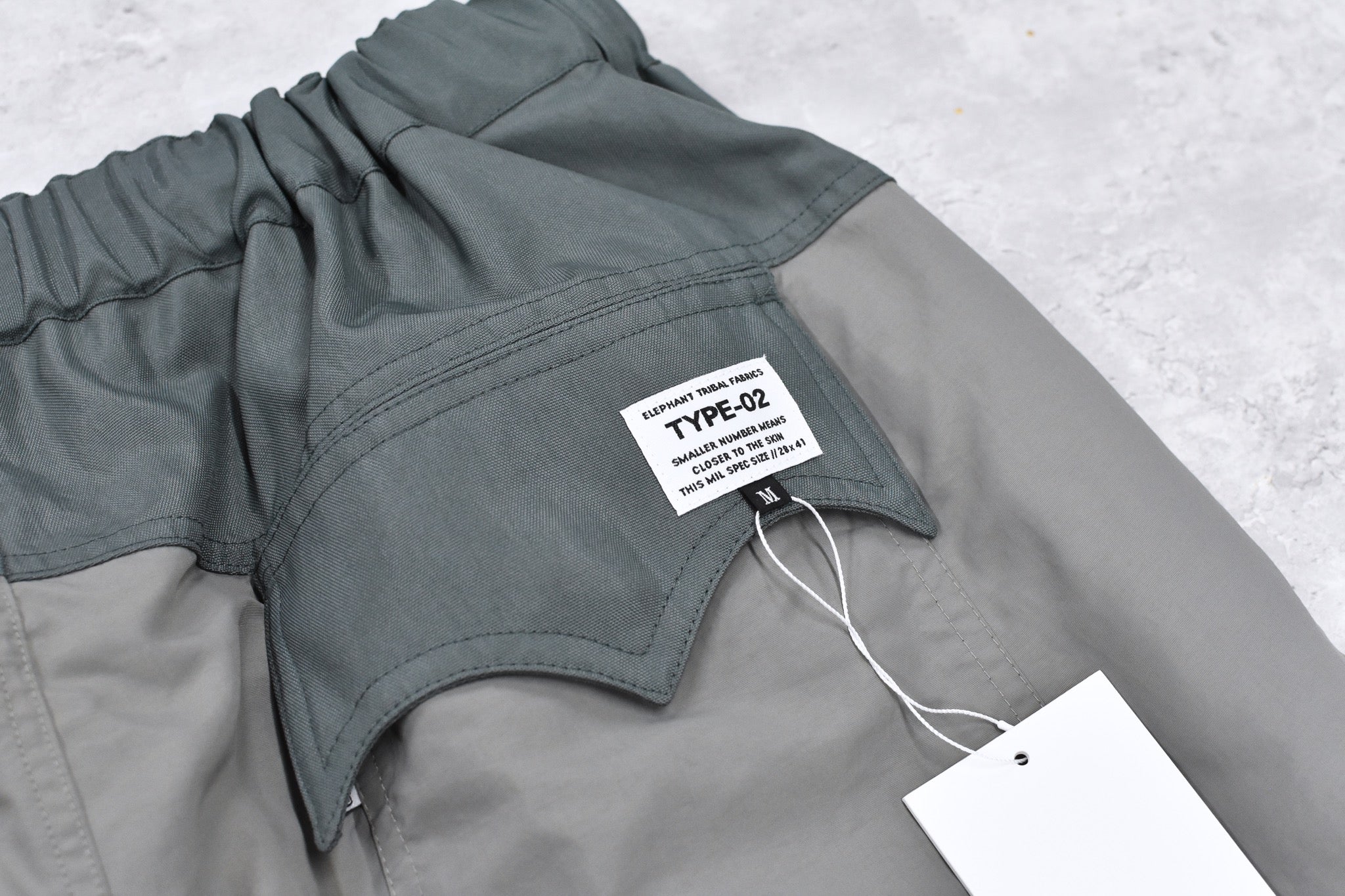elephant TRIBAL fabrics /  3D Snow Camo Nylon Pants - ASH GRAY