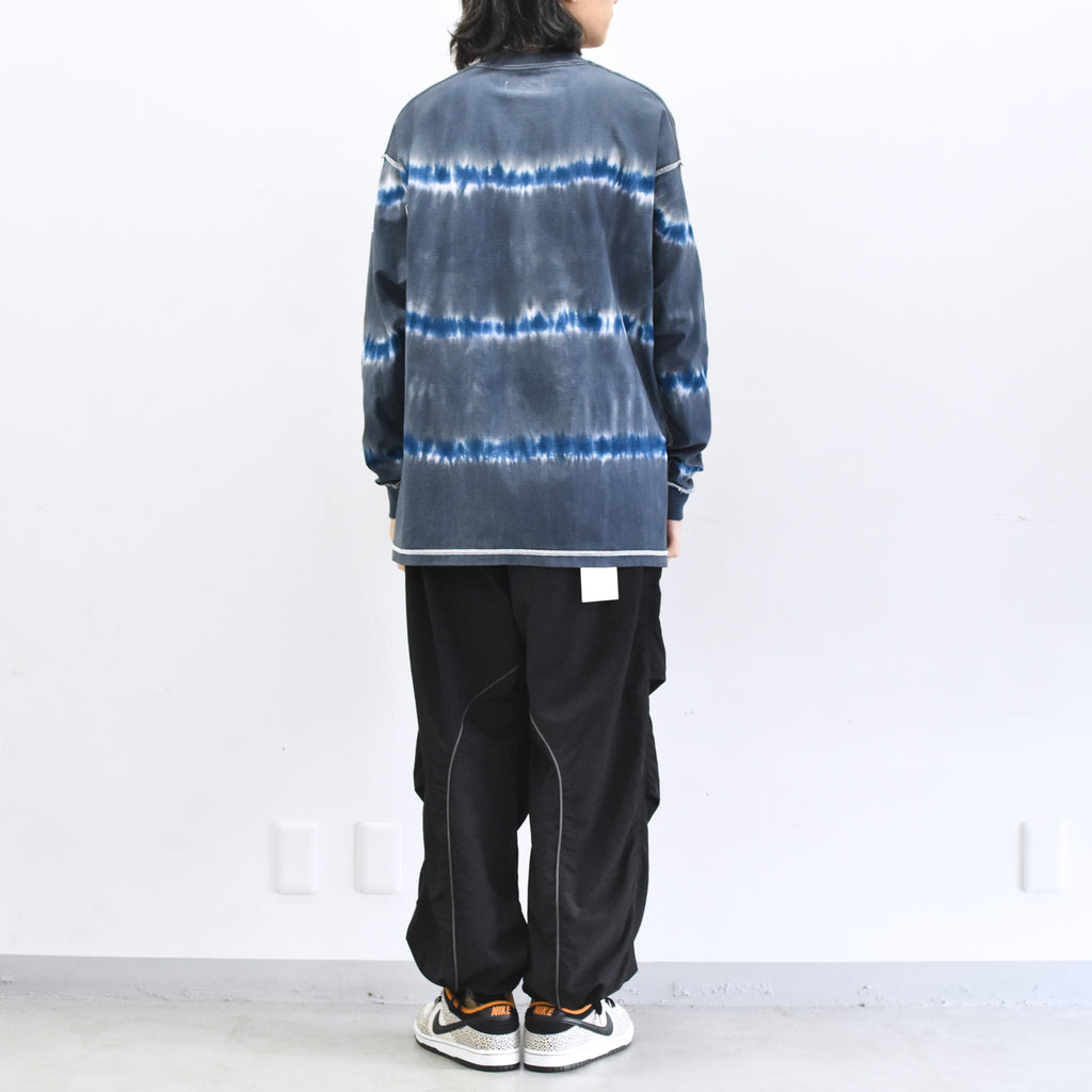 elephant TRIBAL fabrics /  3D Snow Camo Nylon Pants - BLACK
