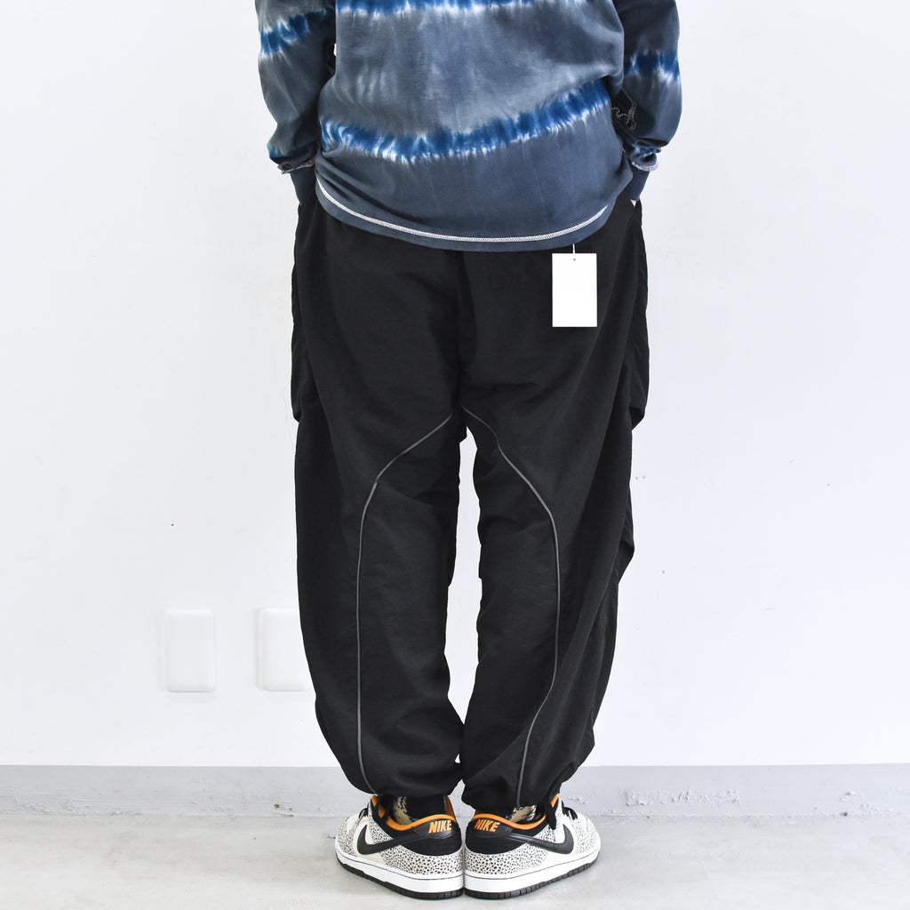 elephant TRIBAL fabrics /  3D Snow Camo Nylon Pants - BLACK