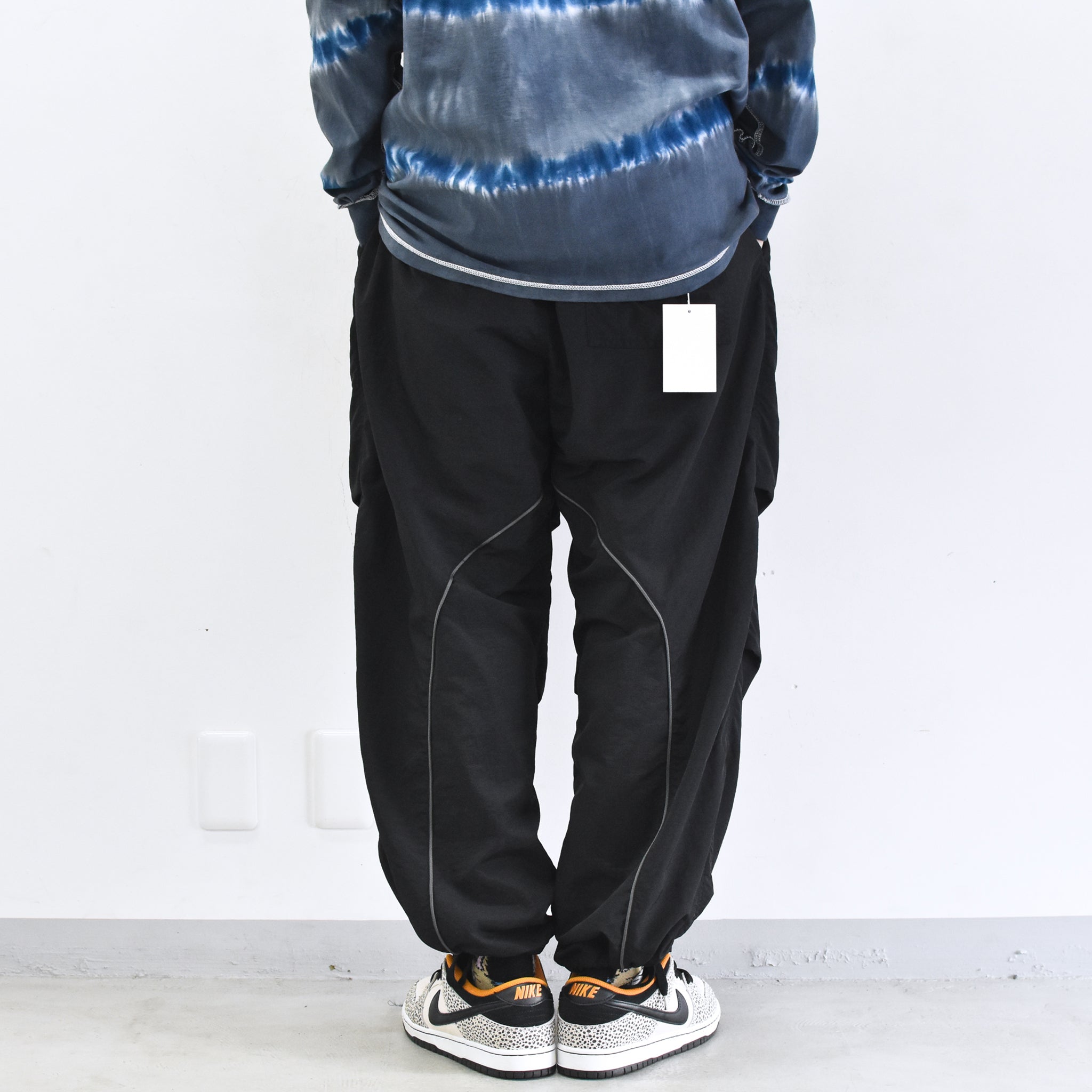 elephant TRIBAL fabrics /  3D Snow Camo Nylon Pants - BLACK