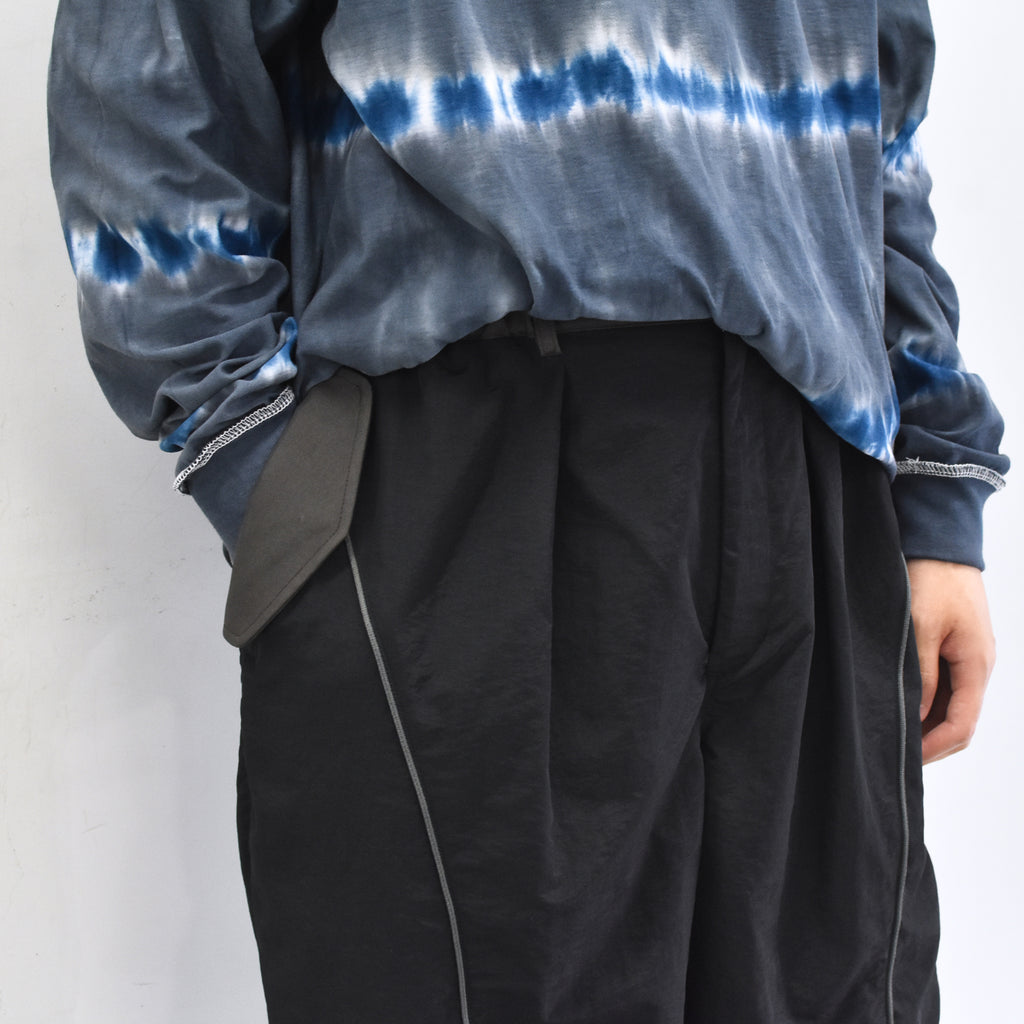 elephant TRIBAL fabrics /  3D Snow Camo Nylon Pants - BLACK