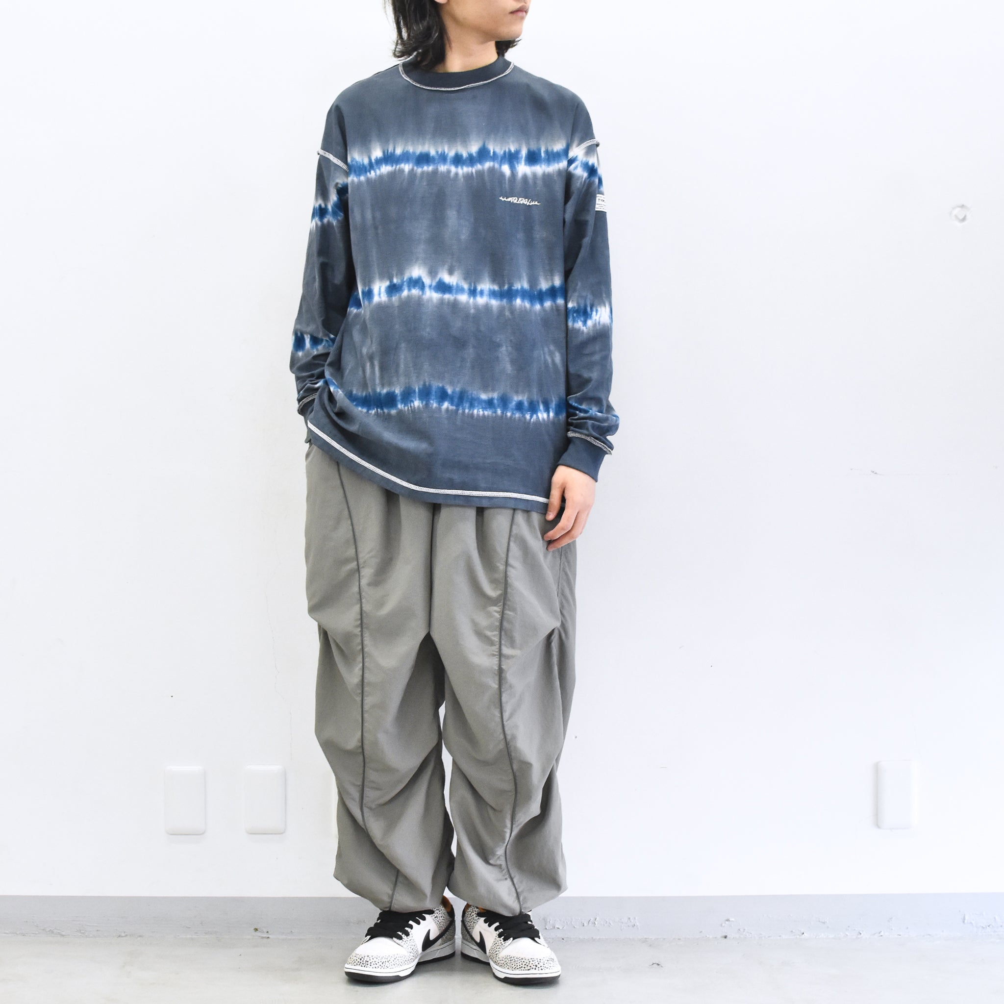 elephant TRIBAL fabrics /  3D Snow Camo Nylon Pants - ASH GRAY