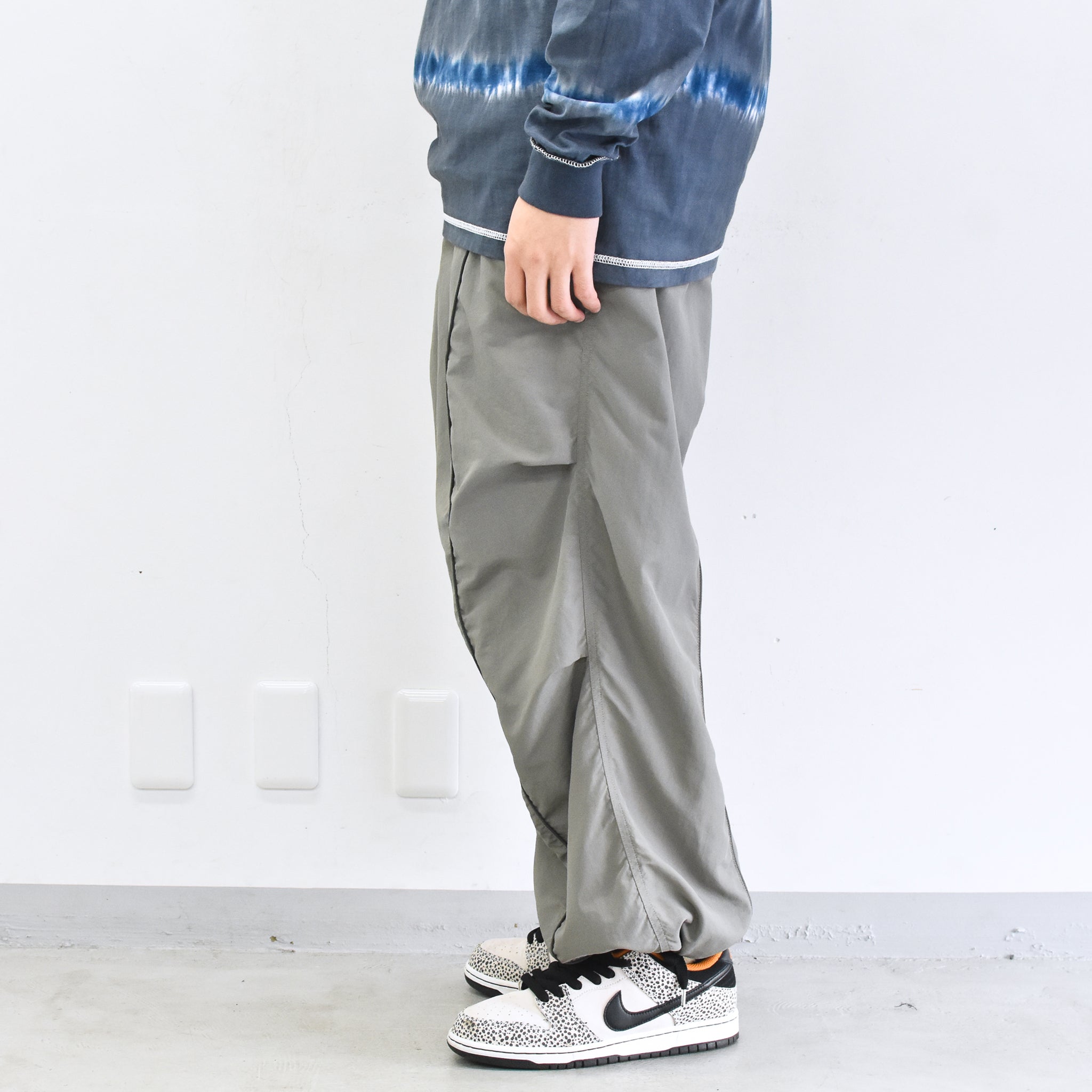 elephant TRIBAL fabrics /  3D Snow Camo Nylon Pants - ASH GRAY