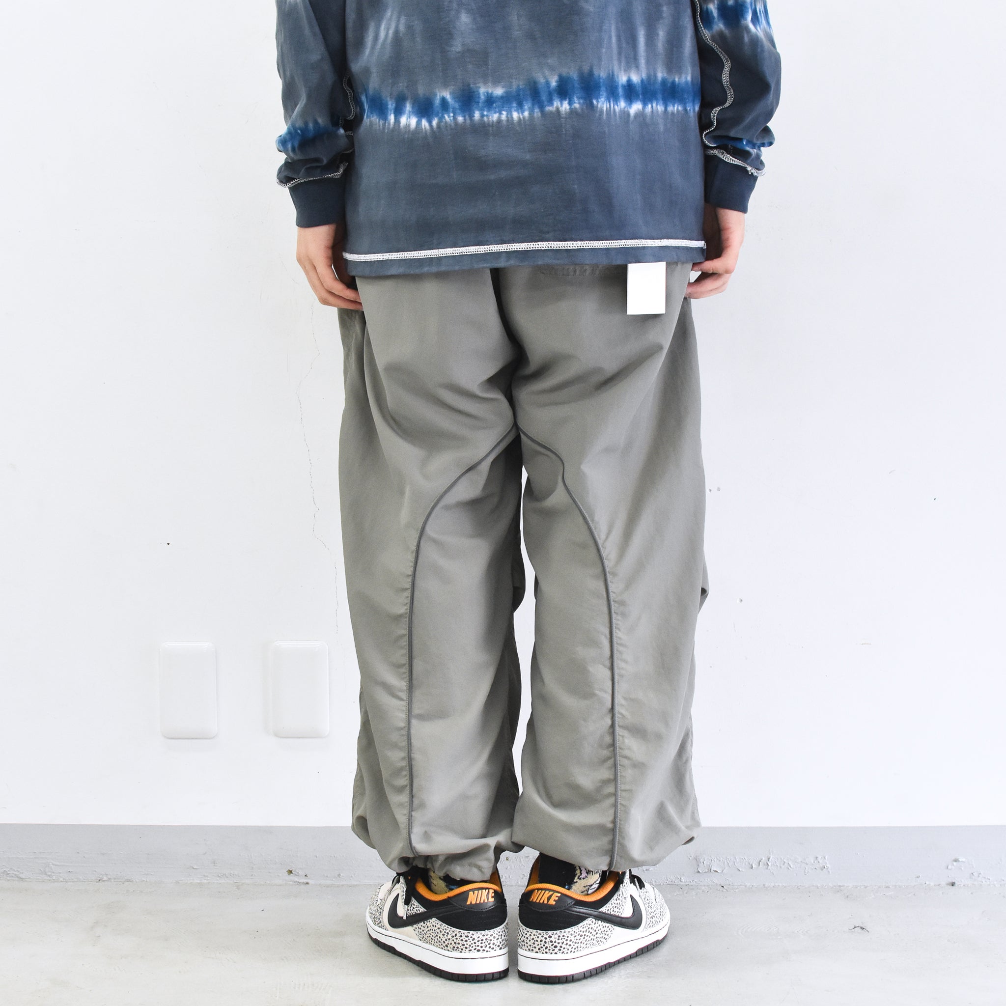 elephant TRIBAL fabrics /  3D Snow Camo Nylon Pants - ASH GRAY