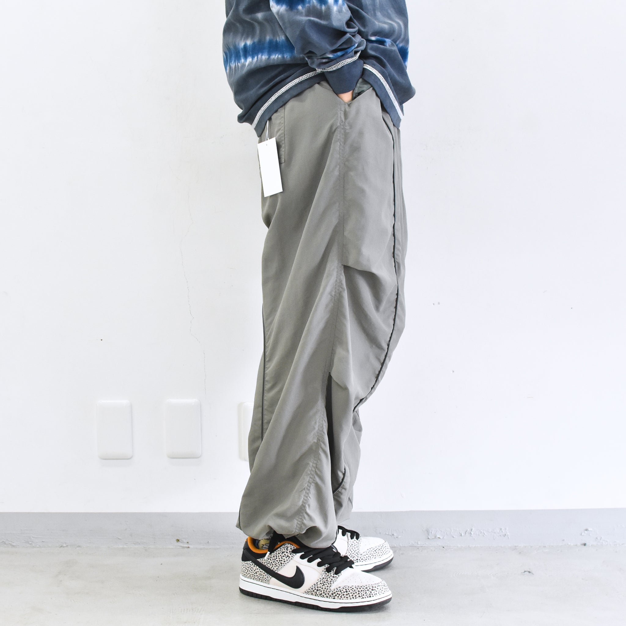 elephant TRIBAL fabrics /  3D Snow Camo Nylon Pants - ASH GRAY