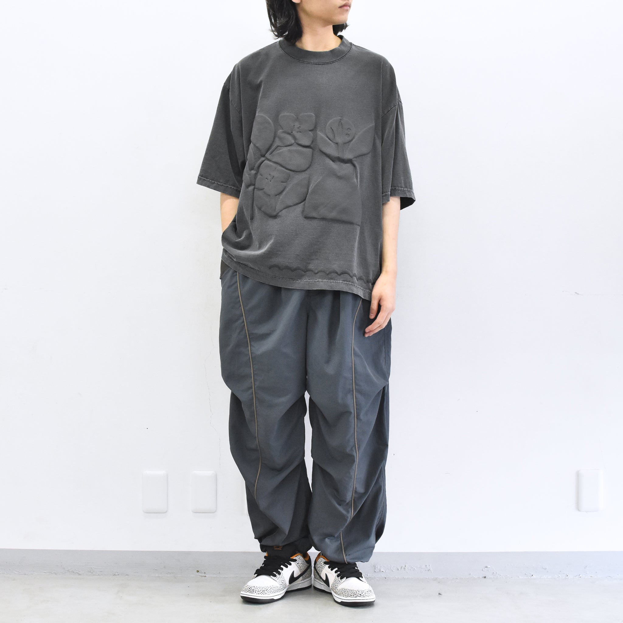 elephant TRIBAL fabrics /  3D Snow Camo Nylon Pants - CEMENT BLUE