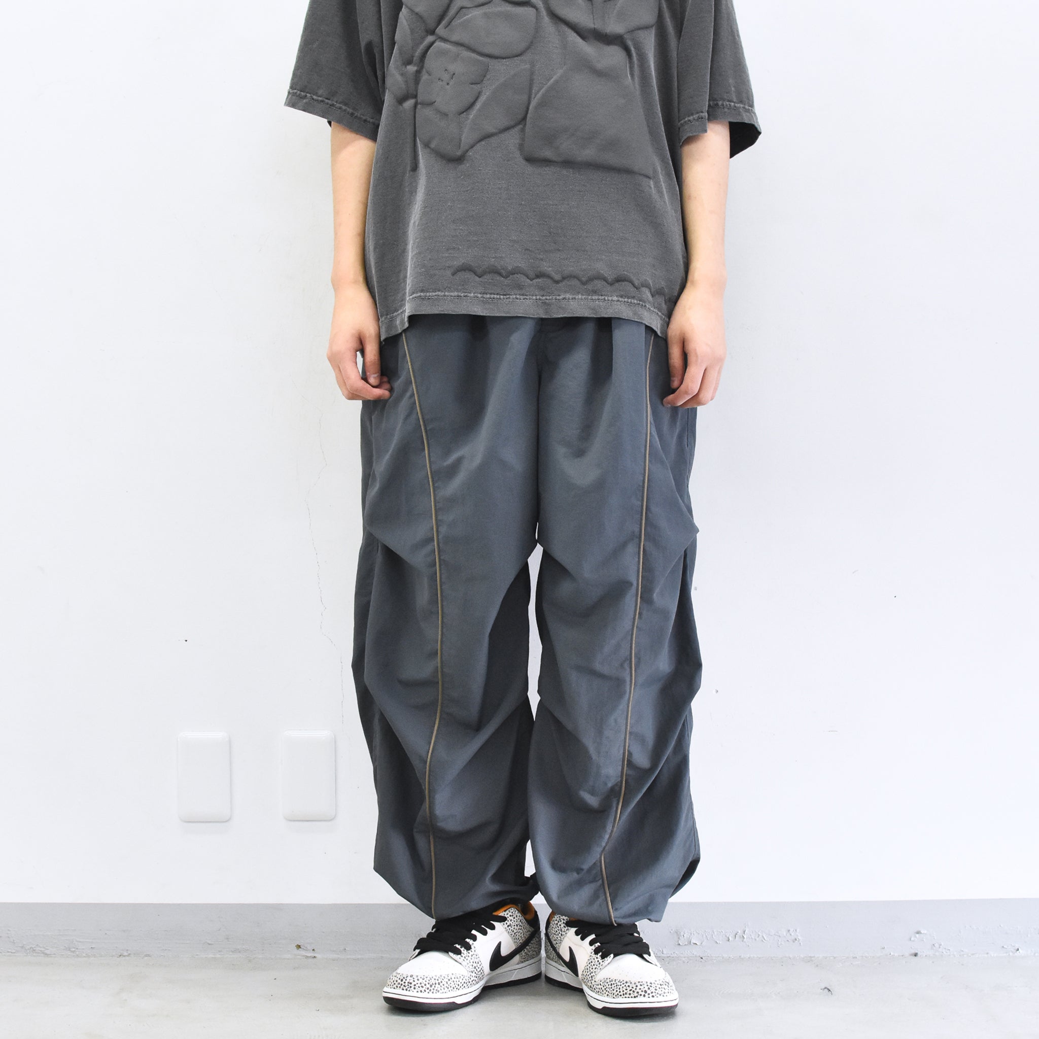elephant TRIBAL fabrics /  3D Snow Camo Nylon Pants - CEMENT BLUE