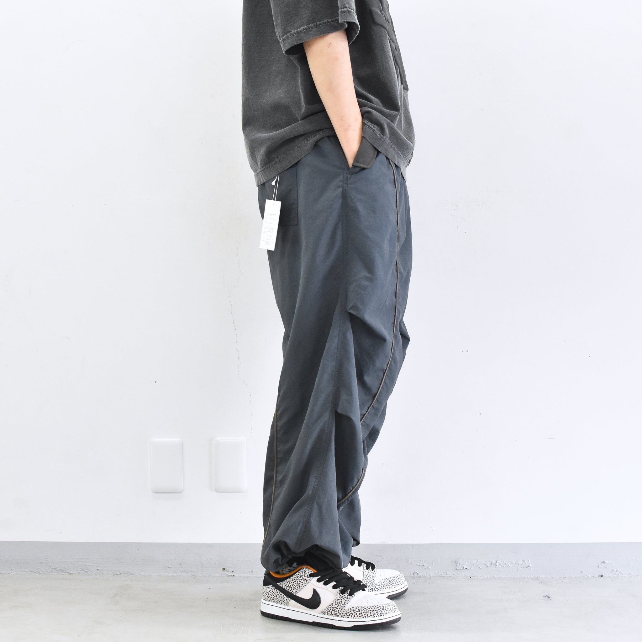 elephant TRIBAL fabrics /  3D Snow Camo Nylon Pants - CEMENT BLUE
