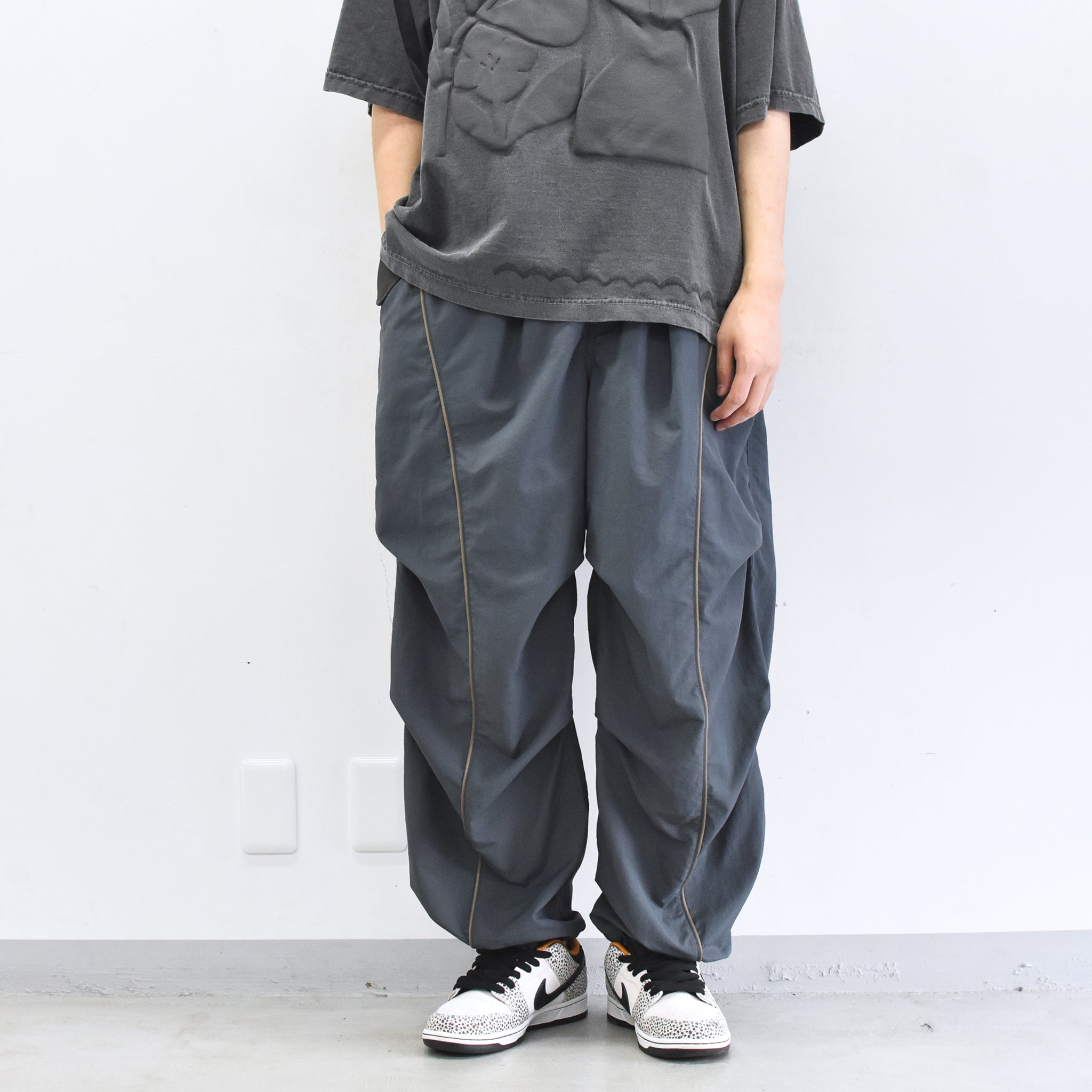 elephant TRIBAL fabrics /  3D Snow Camo Nylon Pants - CEMENT BLUE