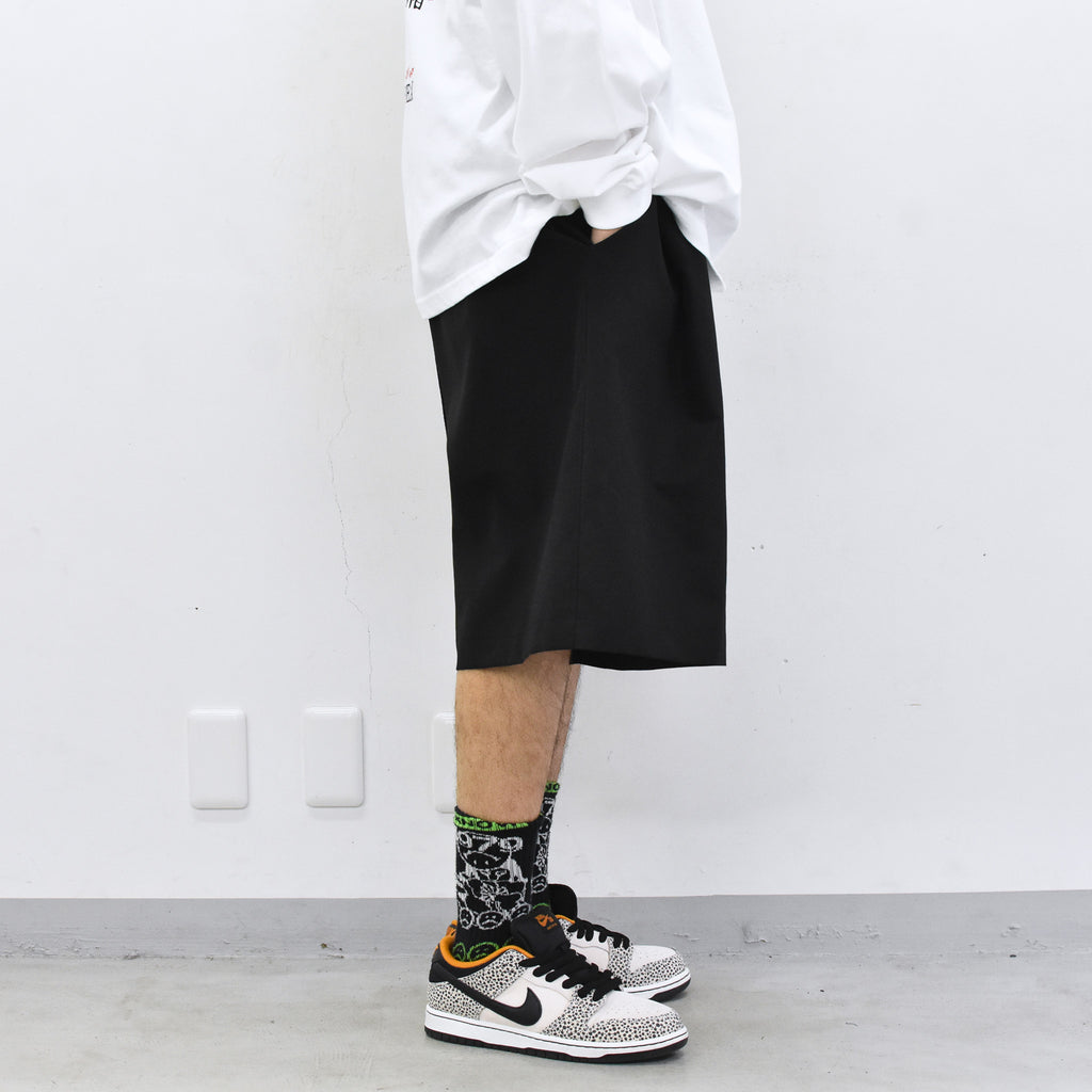 STOF / Stone Yard Floc Wide Shorts - BLACK