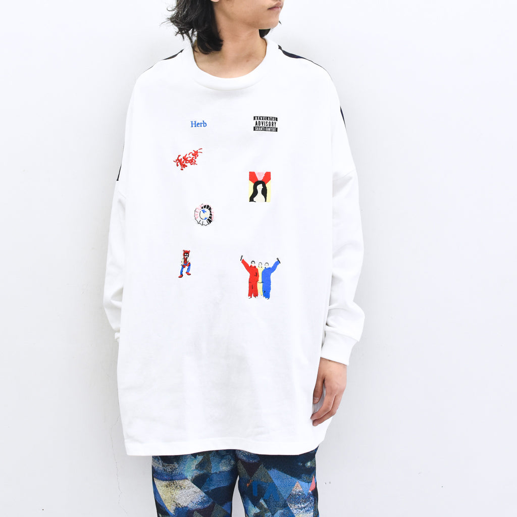 STOF / Edition Embroi L/S Tee - WHITE