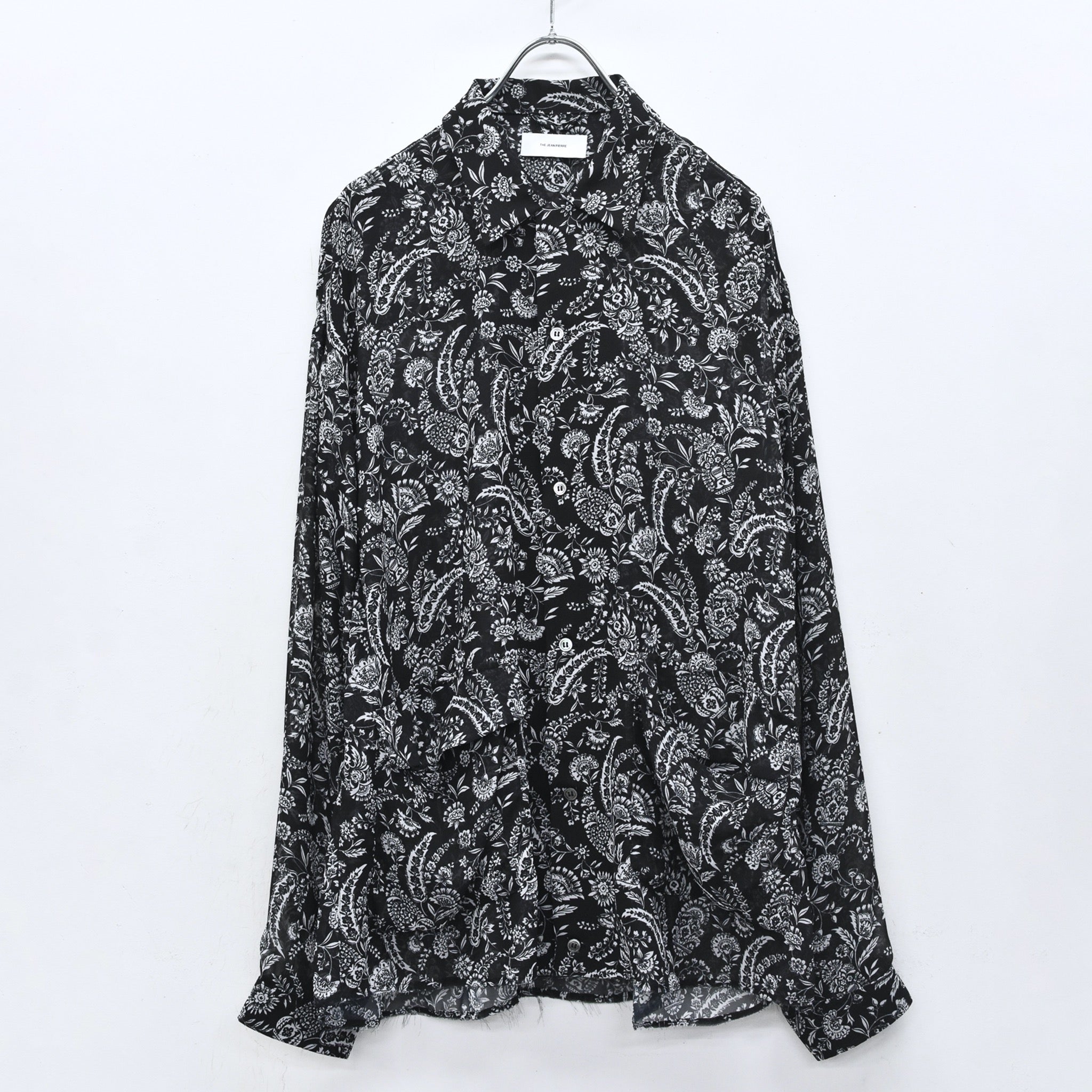 THE JEAN PIERRE / Sheer Paisely Shirt - BLACK