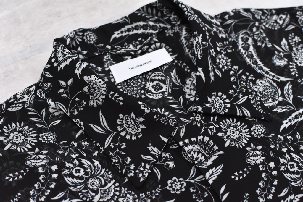 THE JEAN PIERRE / Sheer Paisely Shirt - BLACK