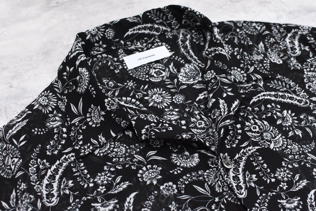 THE JEAN PIERRE / Sheer Paisely Shirt - BLACK