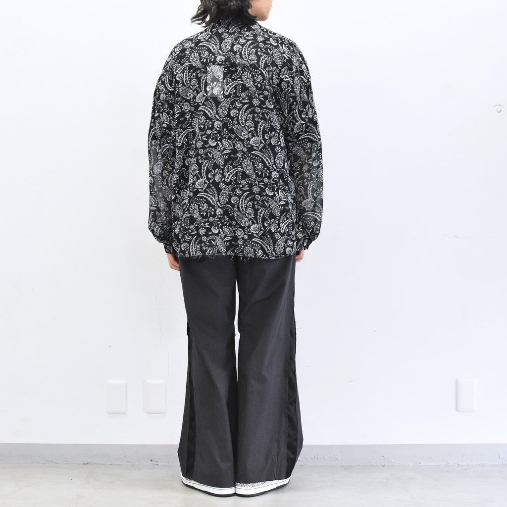 THE JEAN PIERRE / Sheer Paisely Shirt - BLACK