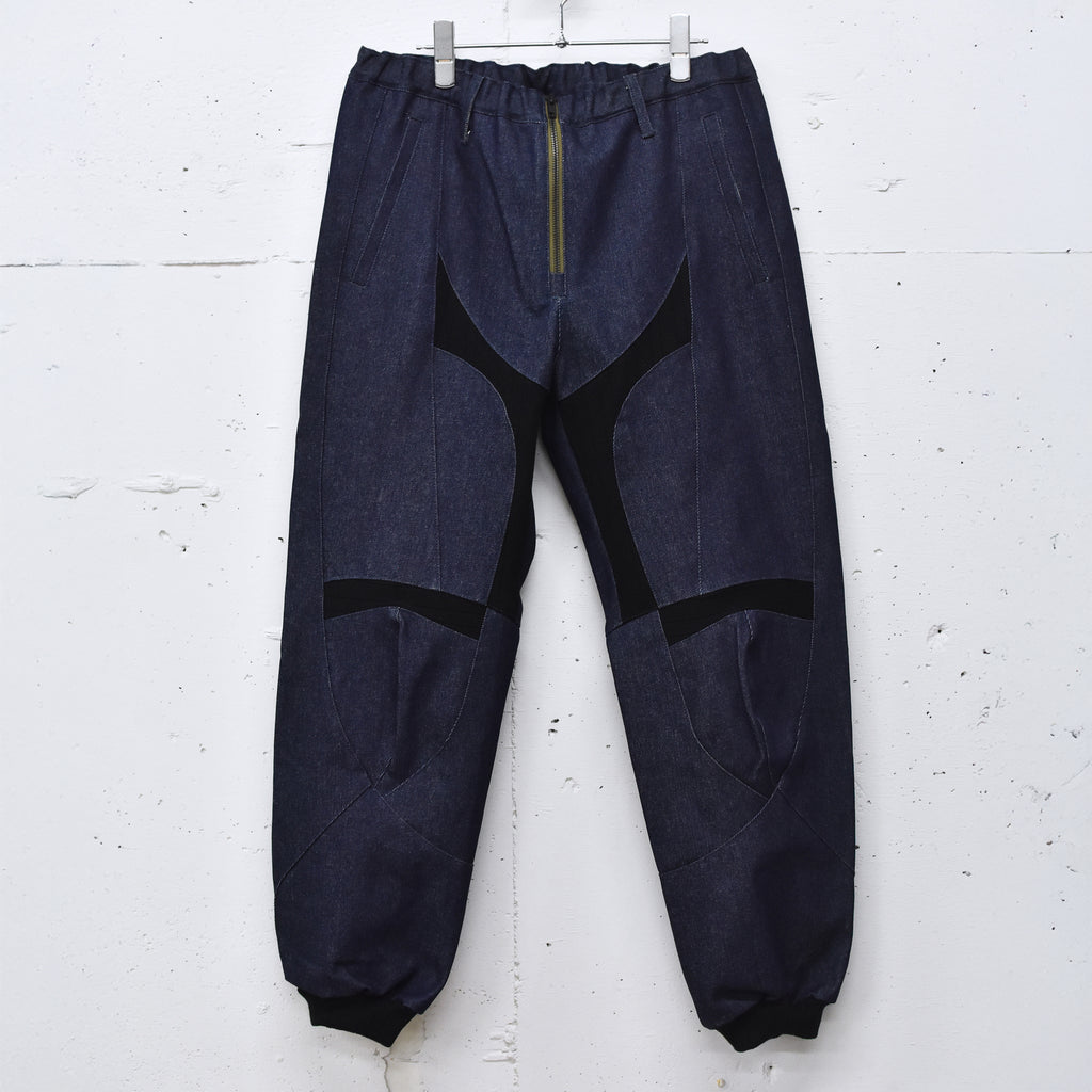 BODYSONG. / SPEEDING MOTORCYCLE DENIM TROUSERS - BLACK